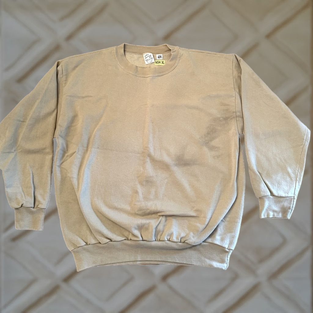Vintage VINTAGE Hilltop Sportswear Crewneck Sweater Mens XL 50/50 Beige Stain Blank Plain Sweatshirt Pullover Mens XL Beige Size US XL / EU 56 / 4 - 1 Thumbnail