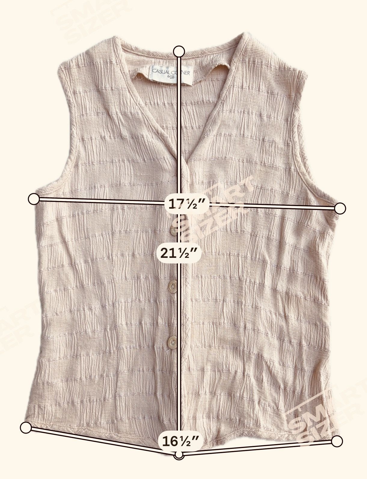 Other Vintage Casual Corner Textured Button Vest L 17.5”x21.5” Size L / US 10 / IT 46 - 2 Thumbnail