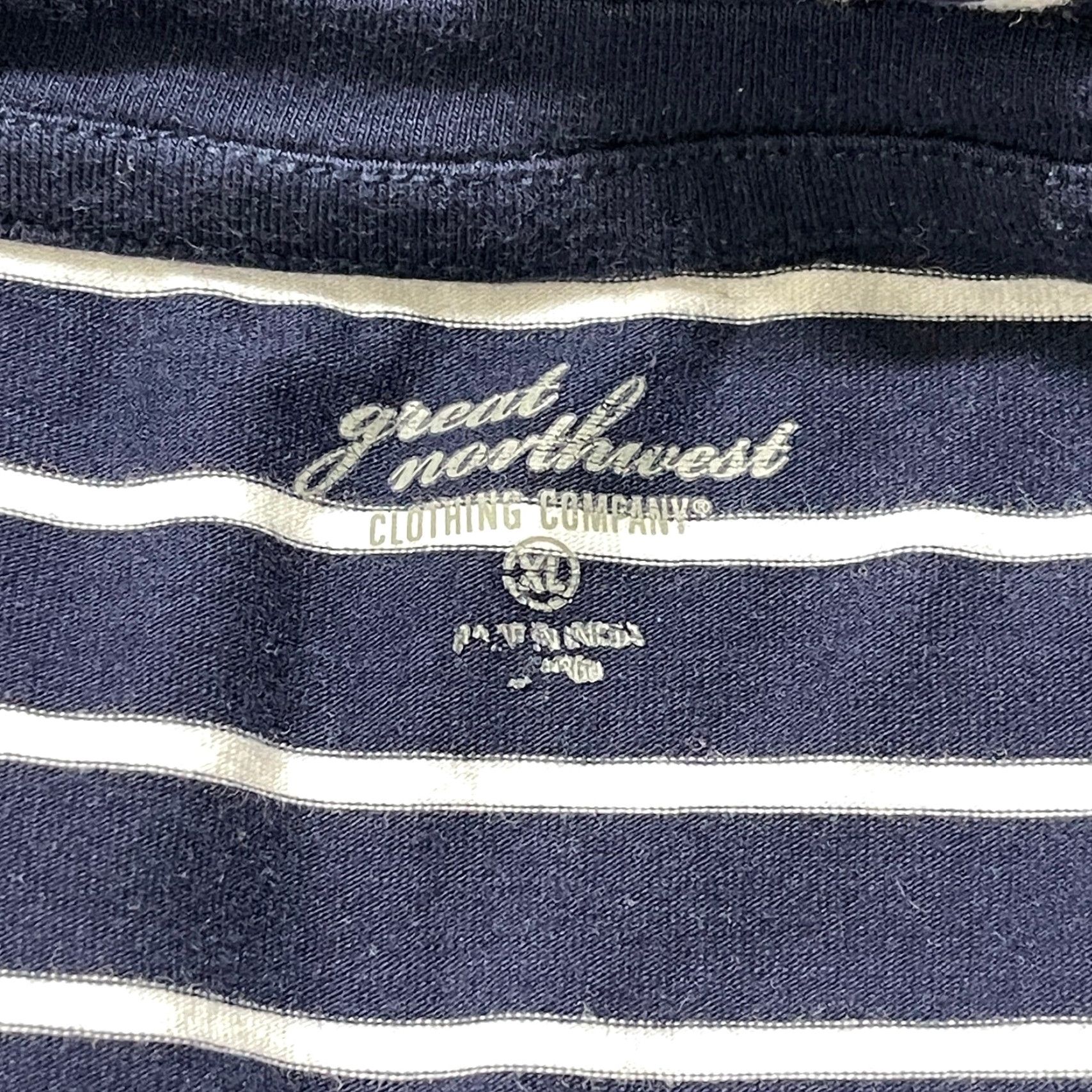 Greats Great Northwest Tee Shirt XL Blue White Striped Short Sleeve Minimalist Preppy Women Regular Round Neck Pullover T-Shirt Cotton Vintage: No Size XL / US 12-14 / IT 48-50 - 5 Thumbnail