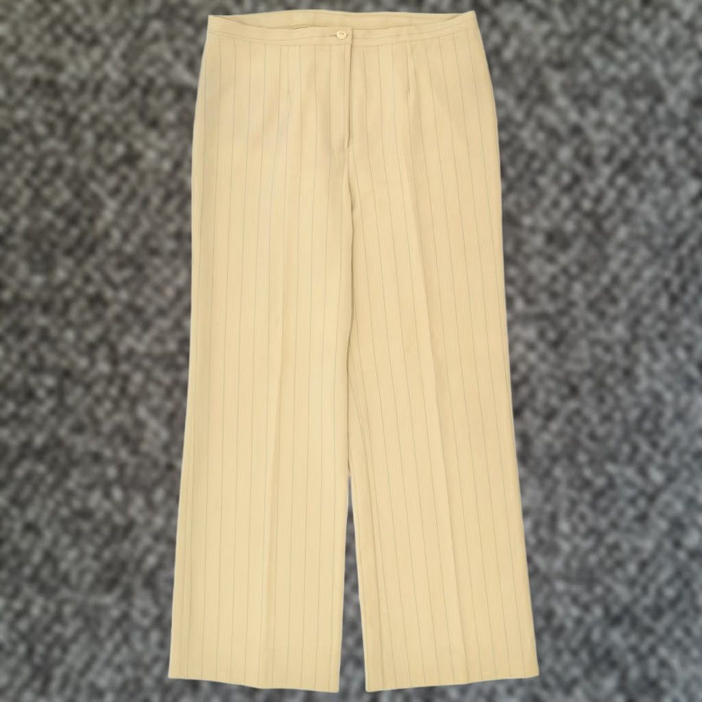 Vintage VINTAGE Womens Trousers Beige Classic Straight Suit 2XL W34 L29 IT 50 Size 40" / US 18 - 1 Thumbnail