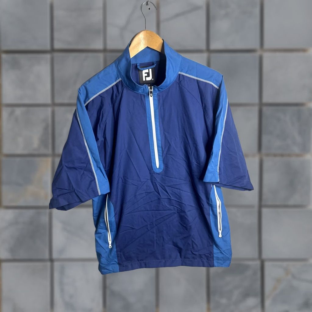 Footjoy FootJoy Jacket Mens Medium Blue Short Sleeve Half Zip Golf Windbreaker Pullover Windbreaker Size US M / EU 48-50 / 2 - 1 Thumbnail
