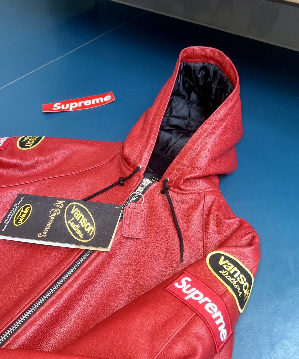 Supreme × Vanson Leathers Supreme Vanson Leather hooded work jacket Size US M / EU 48-50 / 2 - 8 Thumbnail