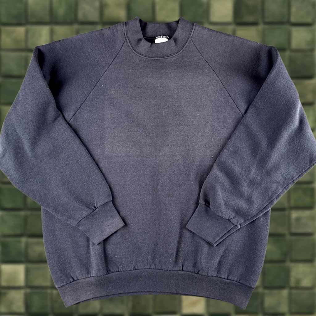 Fruit Of The Loom VINTAGE Fruit of the Loom Sweatshirt Crew Neck Black Large Mens 80s USA Classic Pullover Knit Raglan Sleeve Vintage Relaxed Fit Size US L / EU 52-54 / 3 - 1 Thumbnail