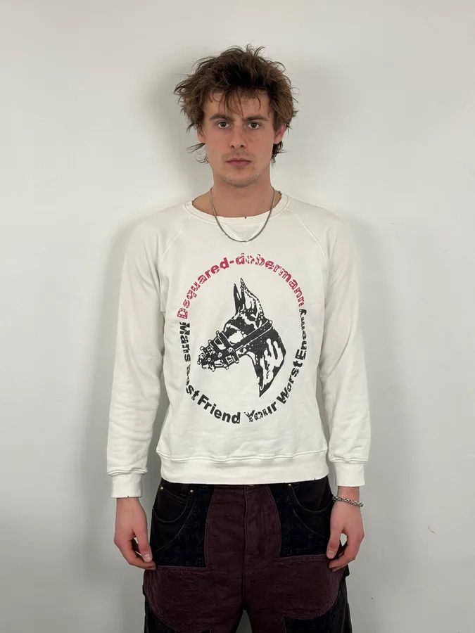 Dsquared2 AW2007 Dsquared2 Dobberman Dog White Crewneck Sweater Size US S / EU 44-46 / 1 - 3 Thumbnail