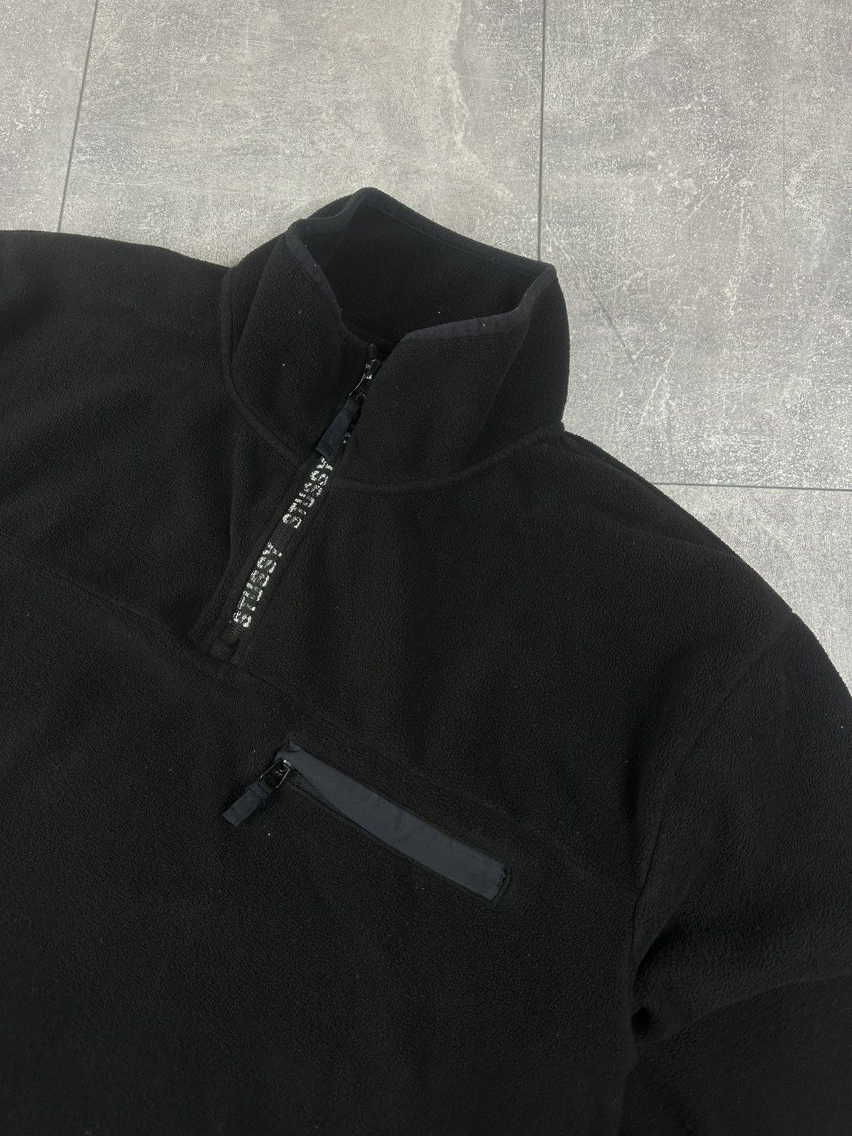 Stussy Stussy Logo Tape Mock Black Neck Mens Fleece Jacket Size US L / EU 52-54 / 3 - 3 Thumbnail