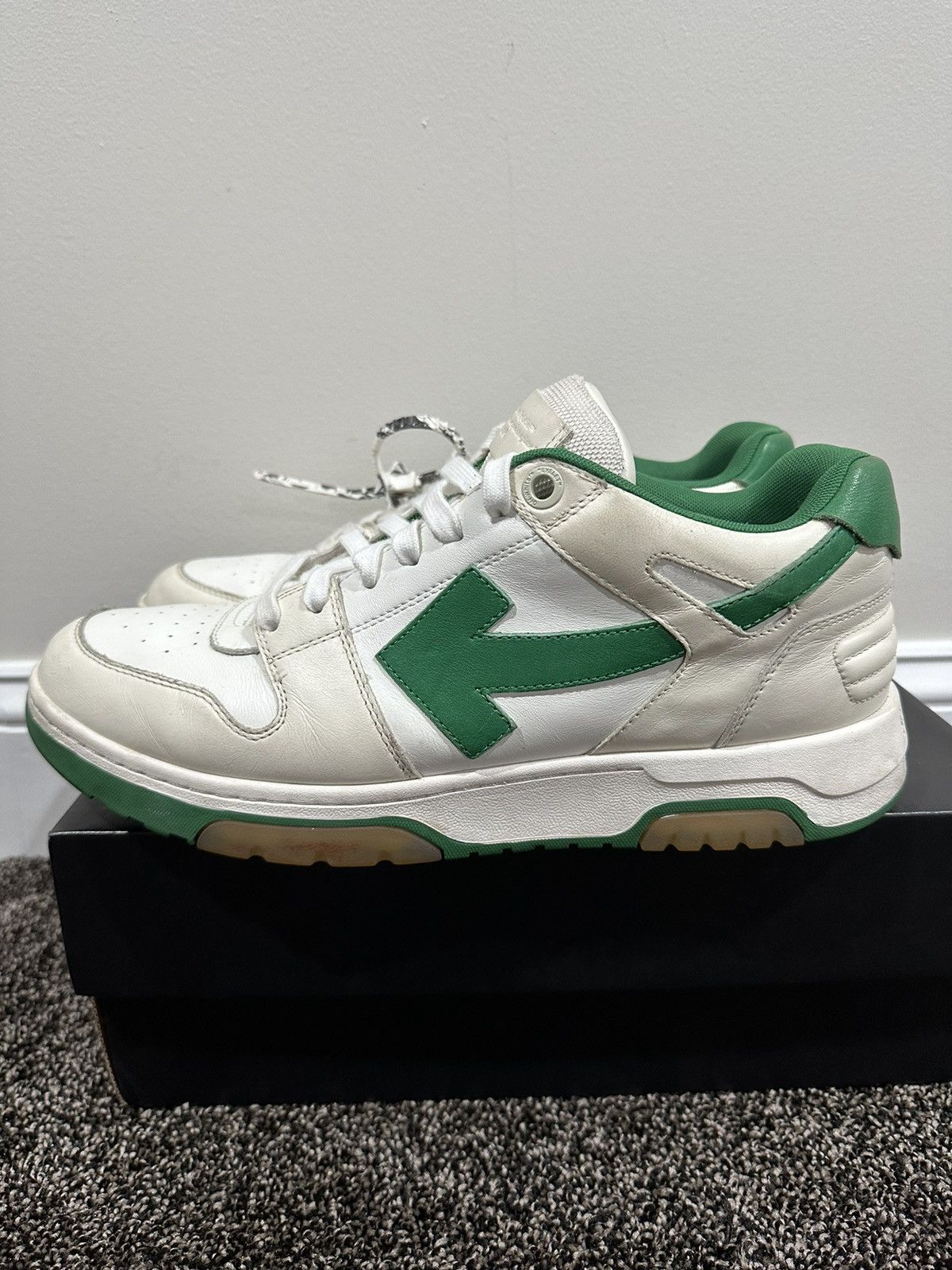 Off-White Off-White Virgil Out Of Office OOO White/Green Sneakers Size US 13 / EU 46 - 4 Thumbnail
