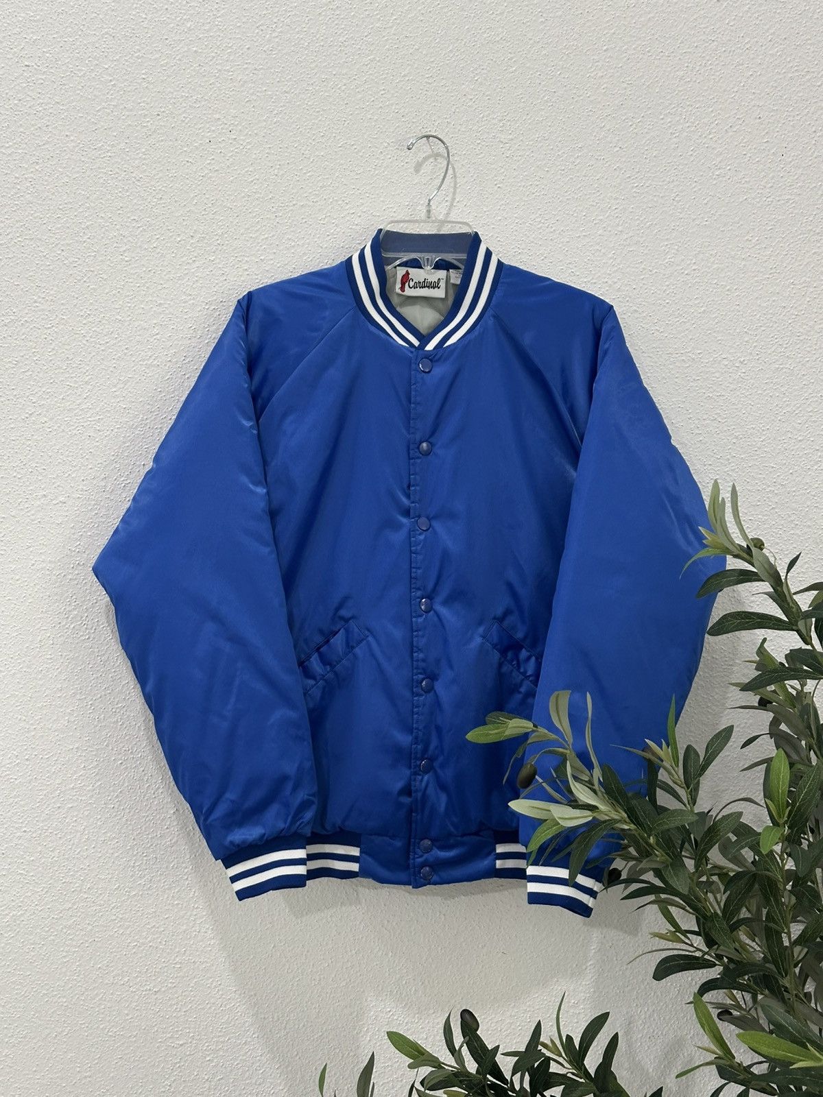 Cardinal of Canada Vintage 90s Royal Blue Satin Quilted Lined Bomber Jacket S Size US S / EU 44-46 / 1 - 1 Thumbnail
