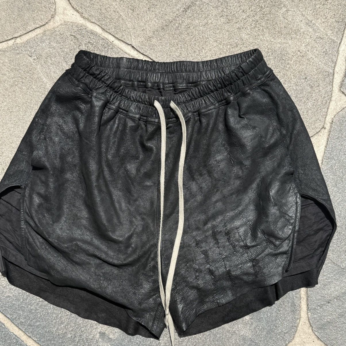 Rick Owens Black Blistered Lamb Leather Boxer Shorts Size US 34 / EU 50 - 1 Thumbnail