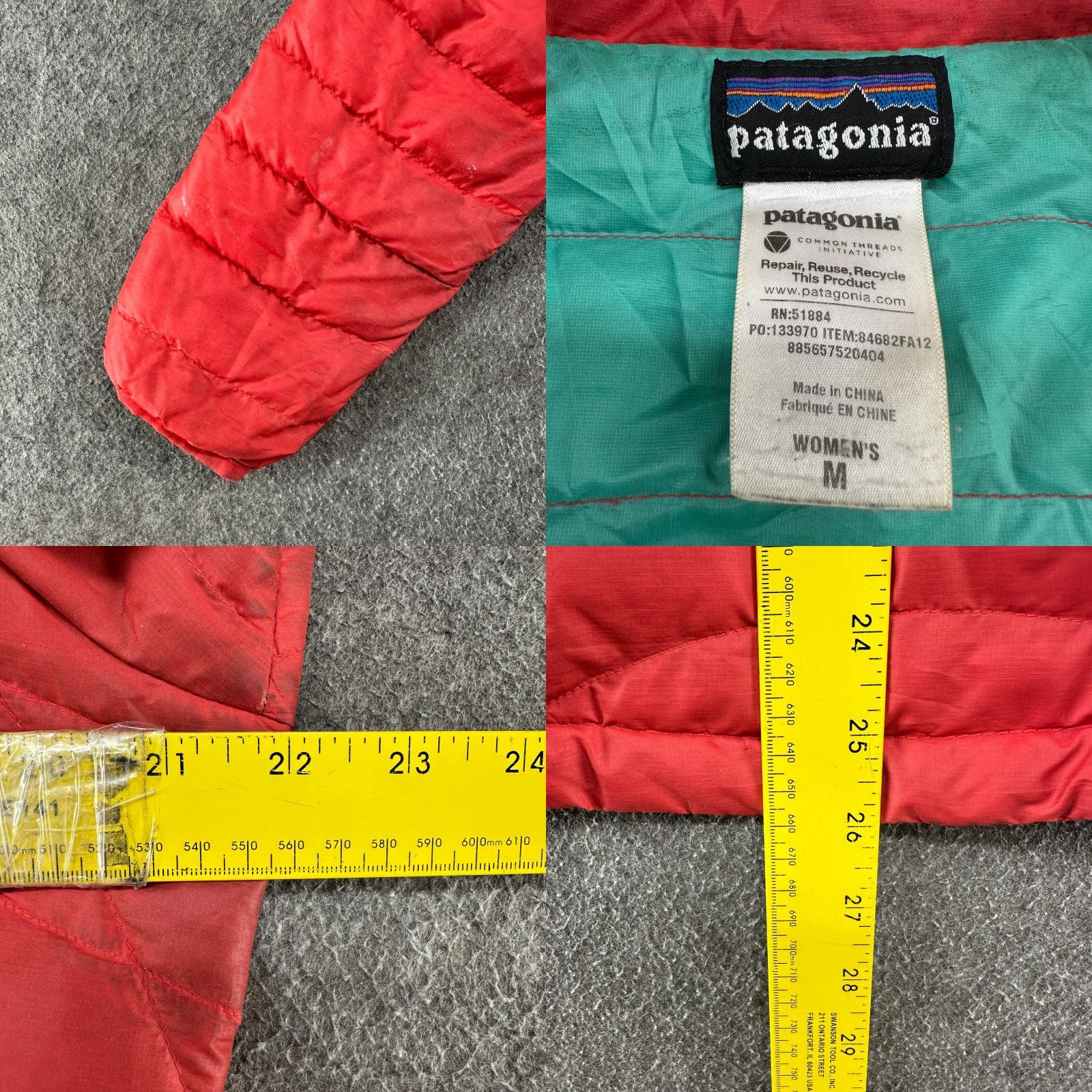 Patagonia Patagonia Jacket Womens M Red Puffer Down Insulated Full Zip Logo Quilted Pocket Short Coat Size M / US 6-8 / IT 42-44 - 11 Thumbnail