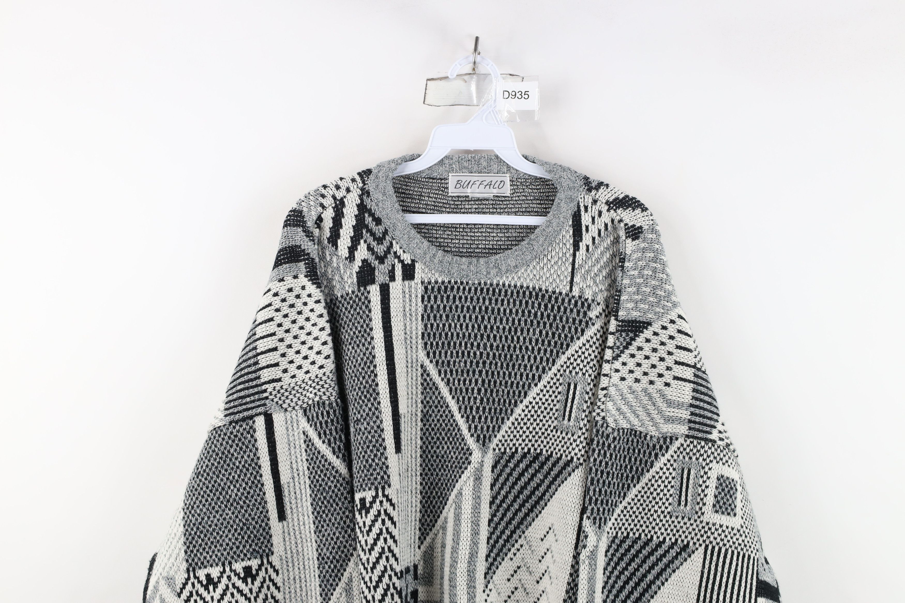 Vintage Vintage 90s Coogi Style Geometric Knit Crewneck Sweater Size US XL / EU 56 / 4 - 2 Thumbnail