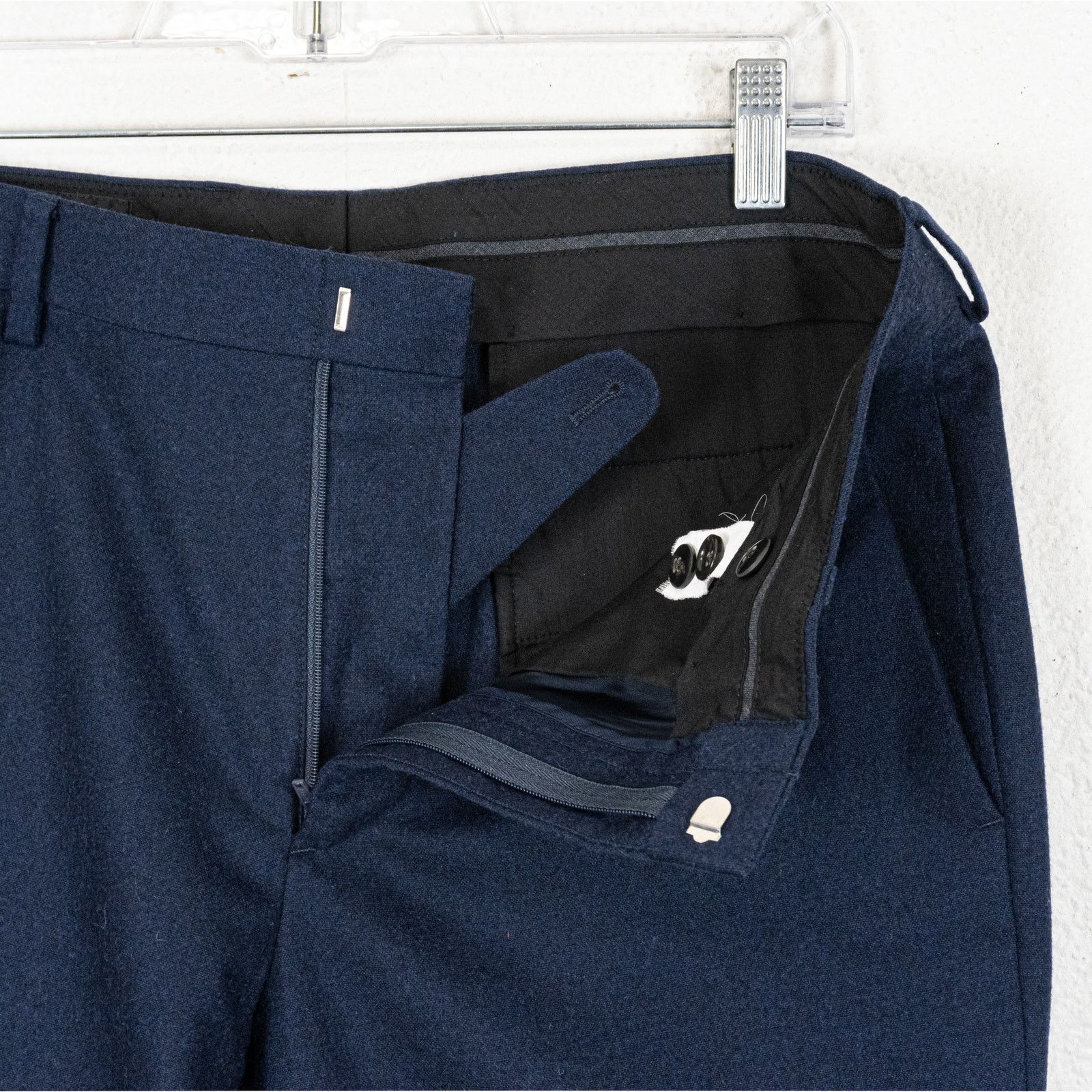 J.Crew J.Crew Ludlow Slim Navy Dress Pants Flannel Wool Lanificio Size US 31 - 8 Thumbnail