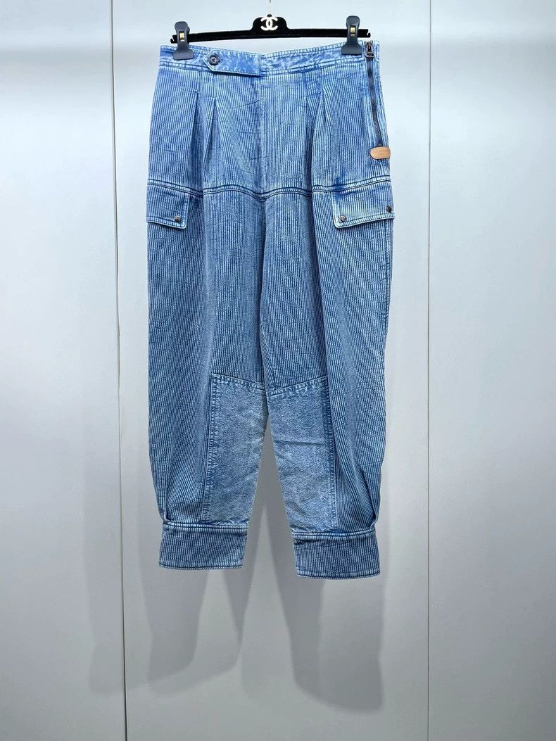 Louis Vuitton LOUIS VUITTON Blue suede bloomers pants 2504-Nextarrow Size US 40 / EU 56 - 1 Thumbnail
