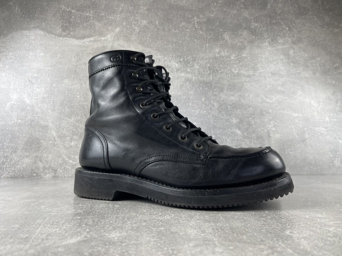 Gucci Gucci Vintage 00s GG Leather Lace Up Combat Boots Black Size US 8.5 / EU 41-42 - 2 Thumbnail