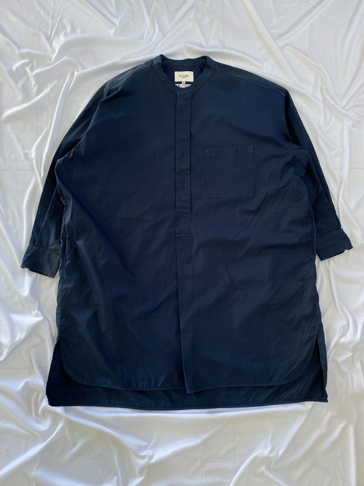Japanese Brand dark blue longgsleeve tunic shirt thomas mason Size US L / EU 52-54 / 3 - 3 Thumbnail