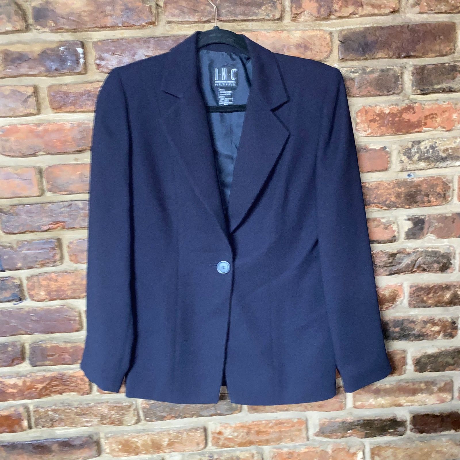 Other INC International Concepts Navy Single Button Blazer 4P Size S / US 4 / IT 40 - 1 Thumbnail