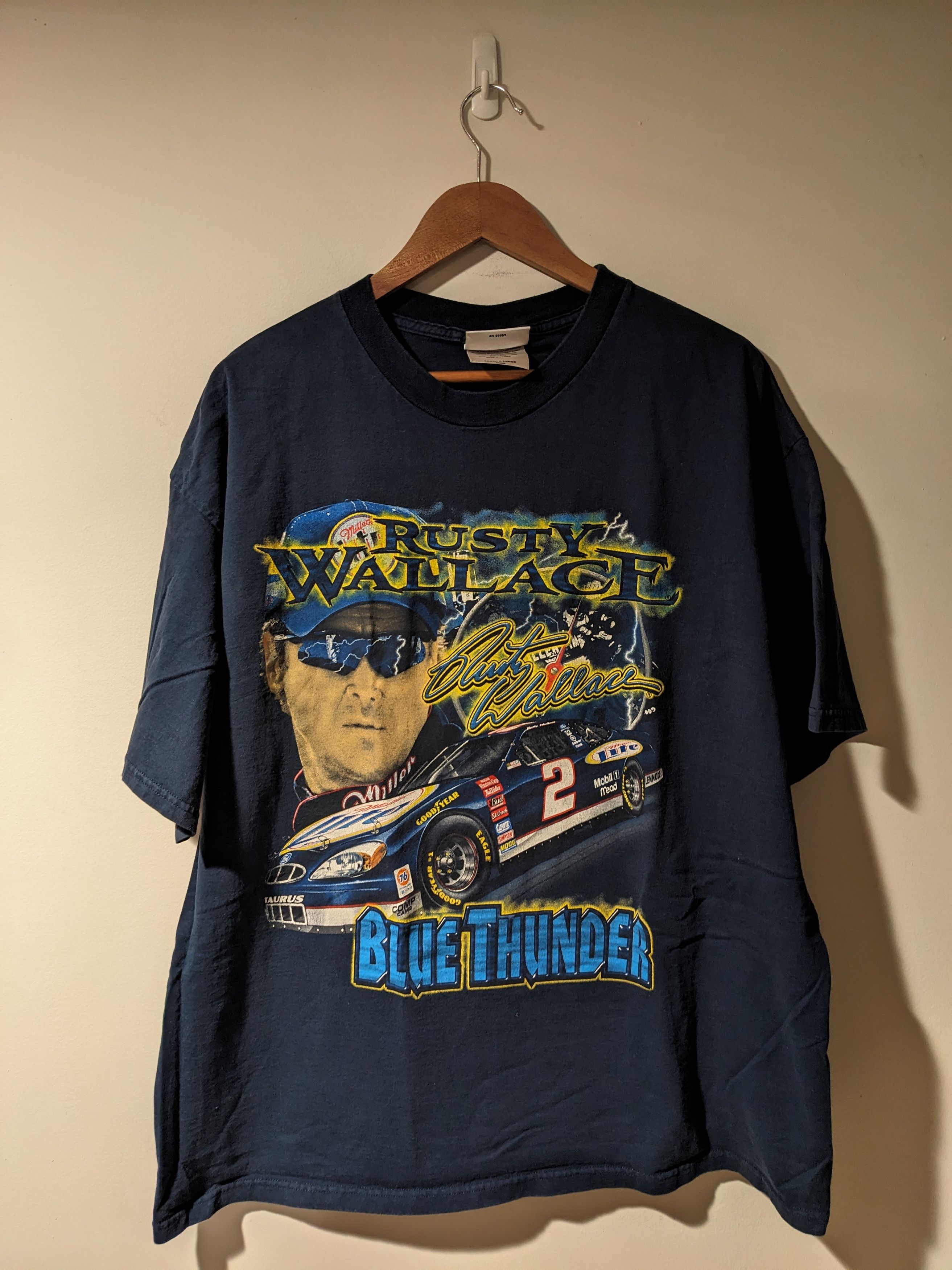 NASCAR × Vintage Vintage 90s Rusty Wallace Nascar Chase Authentic T-Shirt Size US XL / EU 56 / 4 - 1 Thumbnail