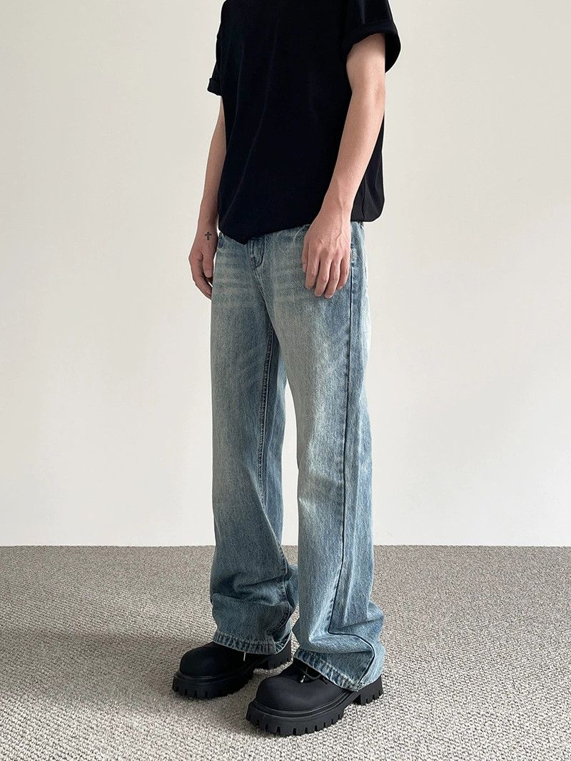Vintage American men's cleanfit distressed washed flared jeans Size US 32 / EU 48 - 3 Thumbnail