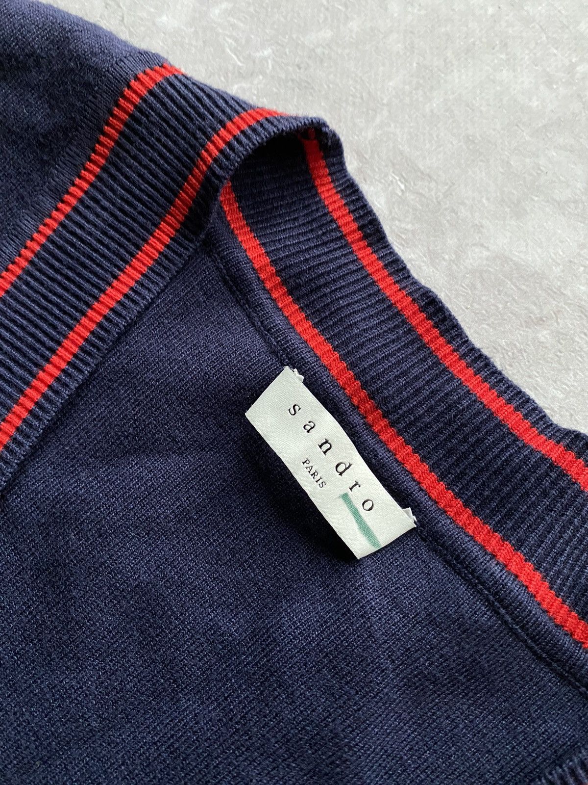 Sandro Sandro Paris Heavy Oversized Embroidered Navy Blue Cardigan Size XS / US 0-2 / IT 36-38 - 10 Thumbnail