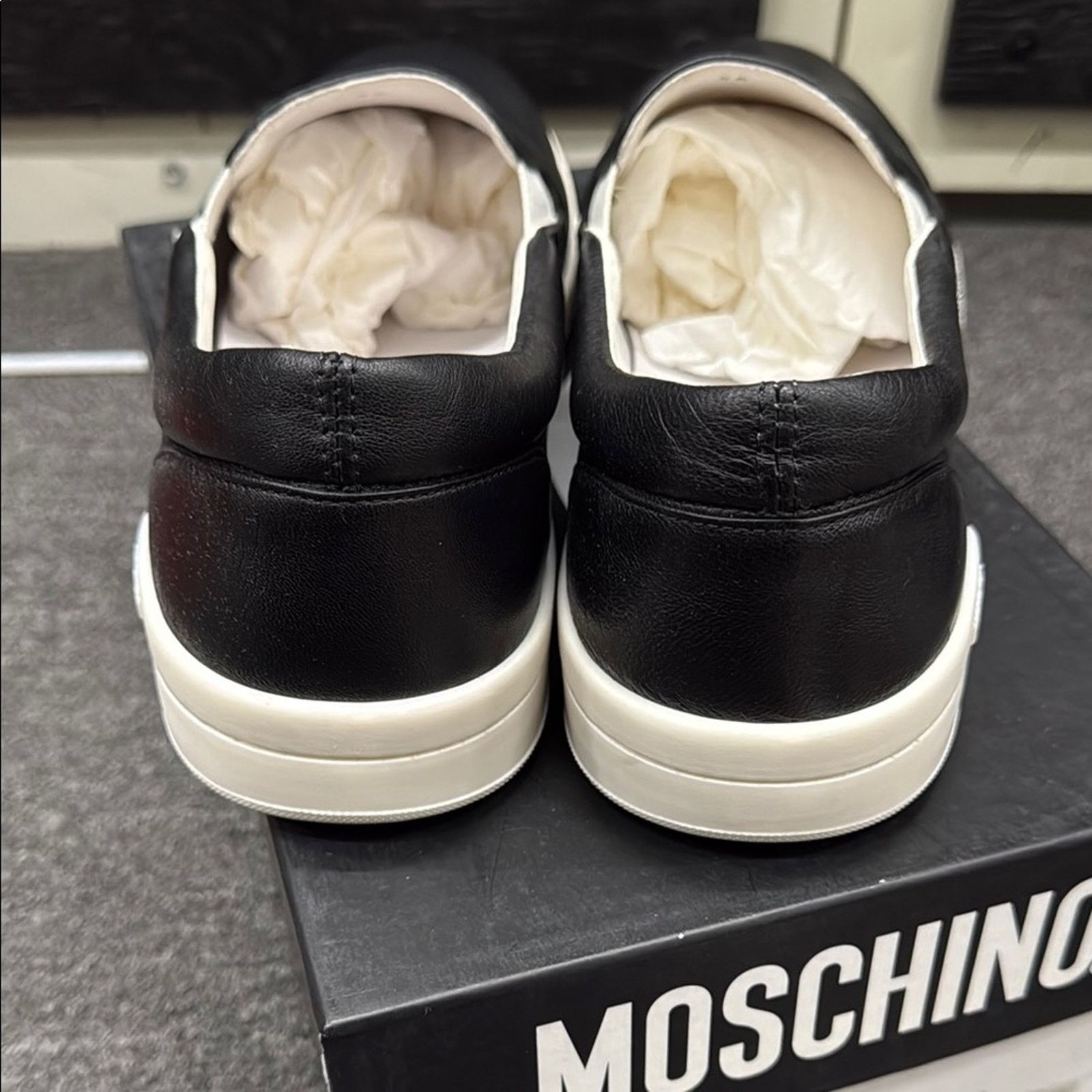 Moschino NWT Moschino Black Slip-On Men's Shoes Size 46 US 13 Size US 13 / EU 46 - 3 Thumbnail