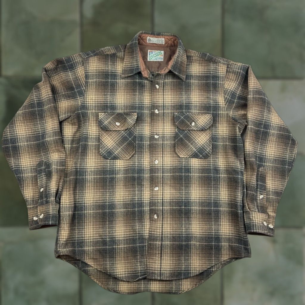 Vintage VINTAGE Outdoor Exchange Button Up Adult Large Brown Plaid Flannel Collar Nature Mens Size US L / EU 52-54 / 3 - 1 Thumbnail