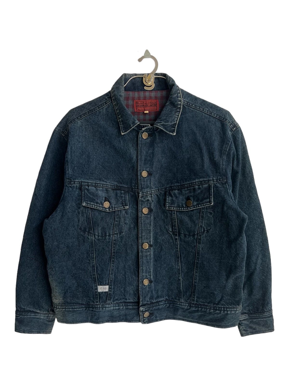 Marithe + Francois Girbaud 1990s Girbaud Blanket Lining Patina Trucker Denim Jacket Size US L / EU 52-54 / 3 - 1 Thumbnail