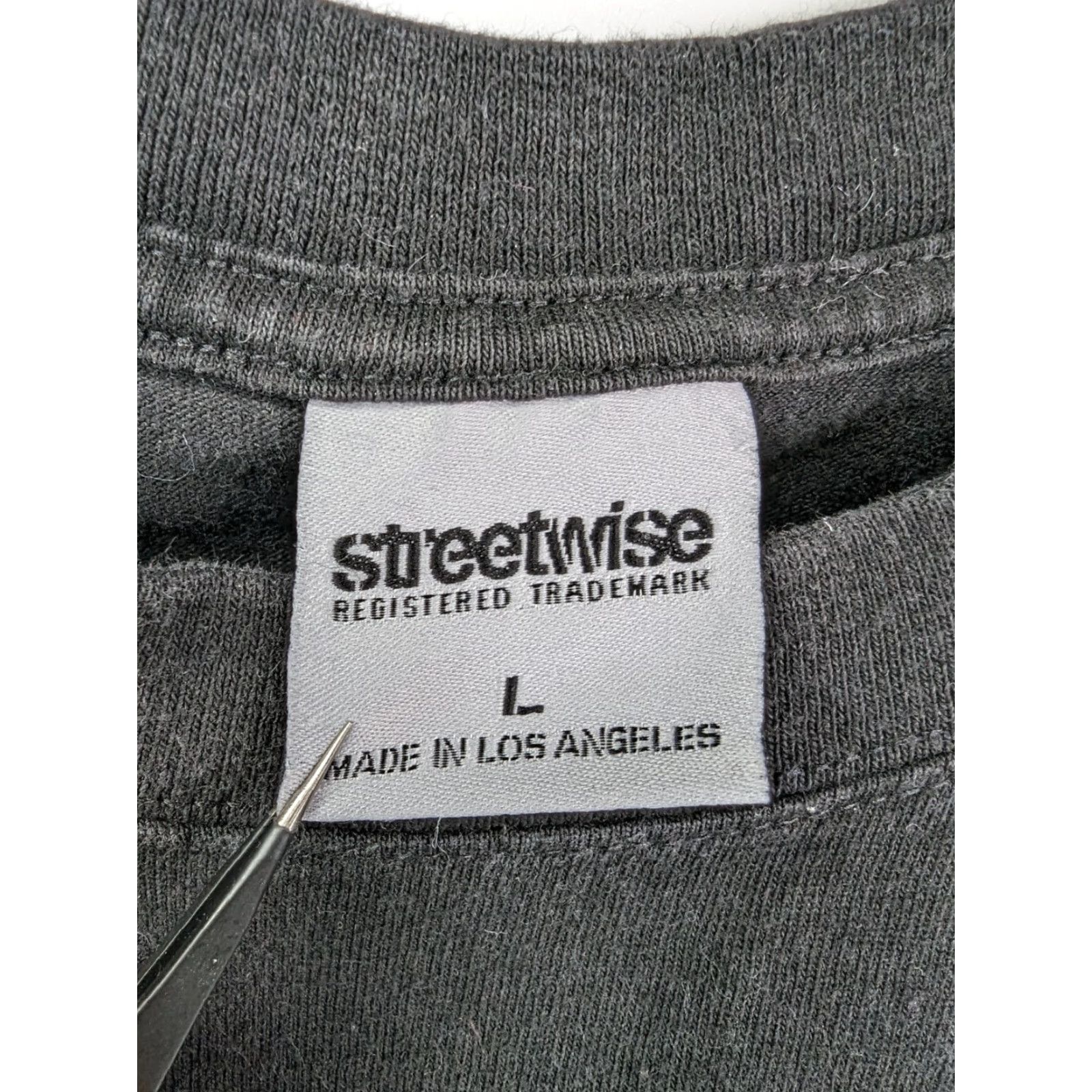 Vintage STREETWISE Black T-shirt Streetwise Shirt Los Angeles California Tee Men's Large Size US L / EU 52-54 / 3 - 4 Thumbnail