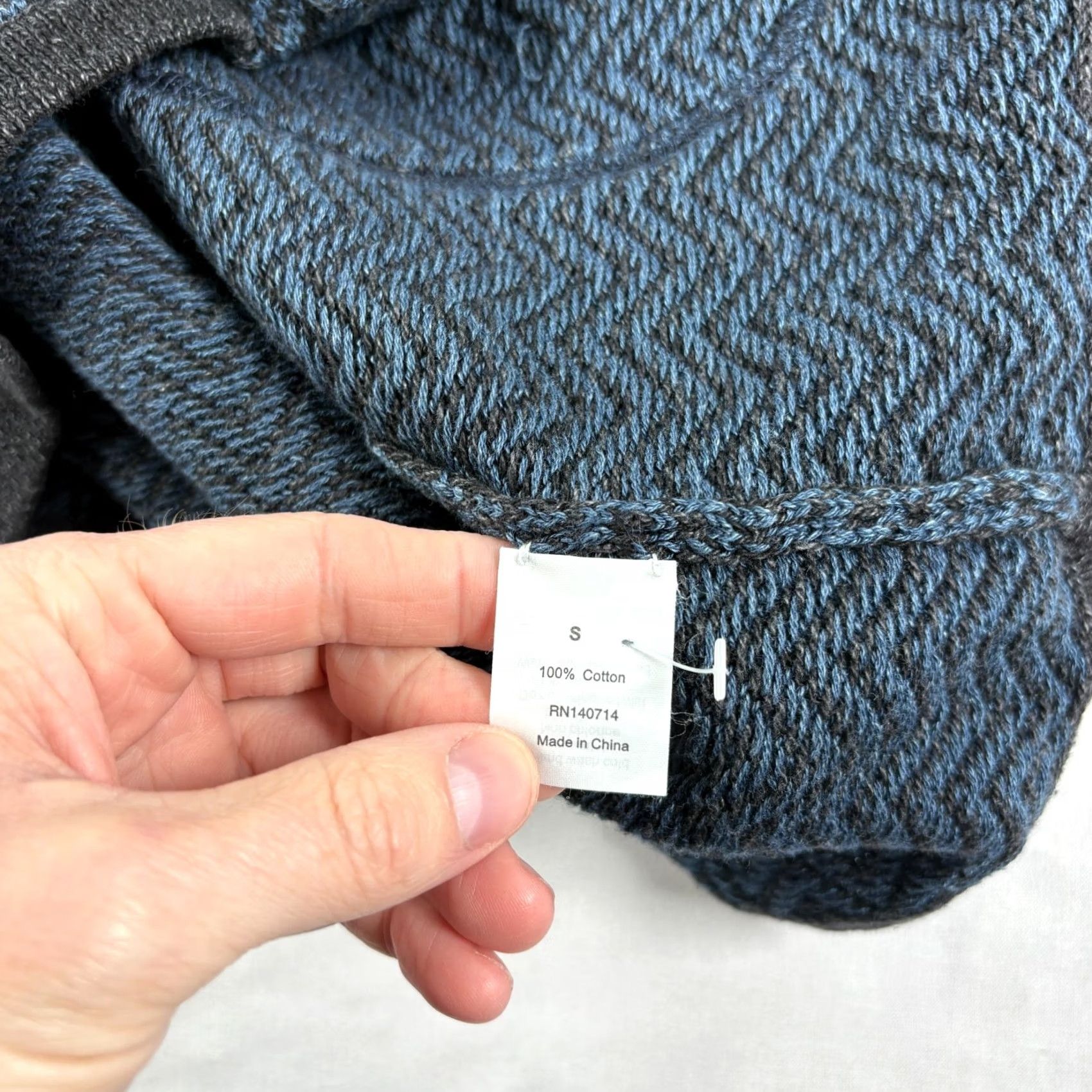 Alex Mill Alex Mill Sweater Cardigan Mens Small Blue Herringbone Shawl Collar Pockets Stretch Regular Knit Casual Size US S / EU 44-46 / 1 - 7 Thumbnail