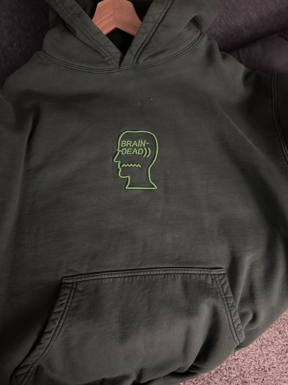 Brain Dead Brain Dead Embroidered Logohead Garment Dyed Hoodie Size US M / EU 48-50 / 2 - 3 Thumbnail