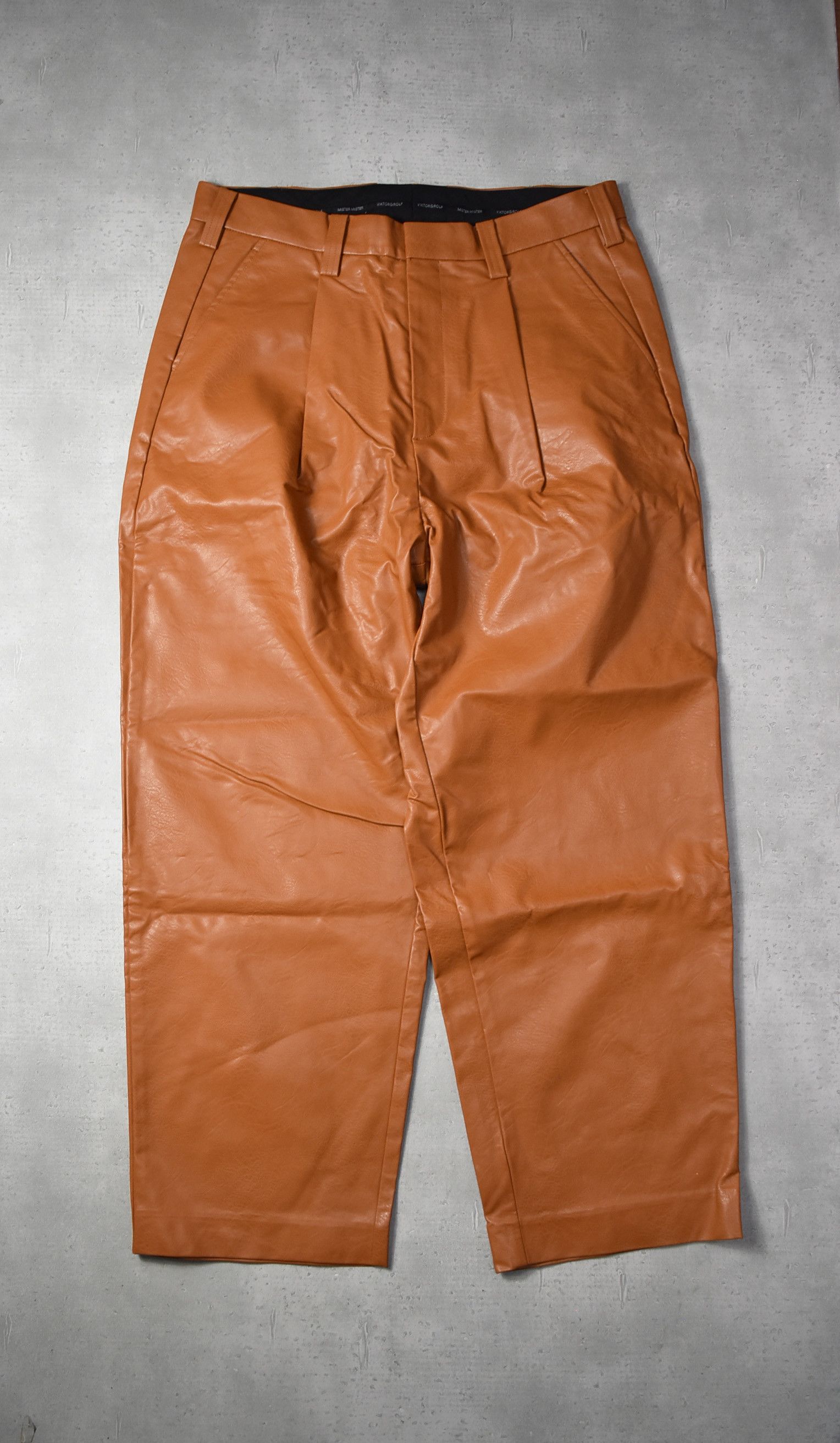 image of Viktor Rolf Viktor&rolf Leather Pants 16-2-28 476 in Brown, Men's (Size 34)