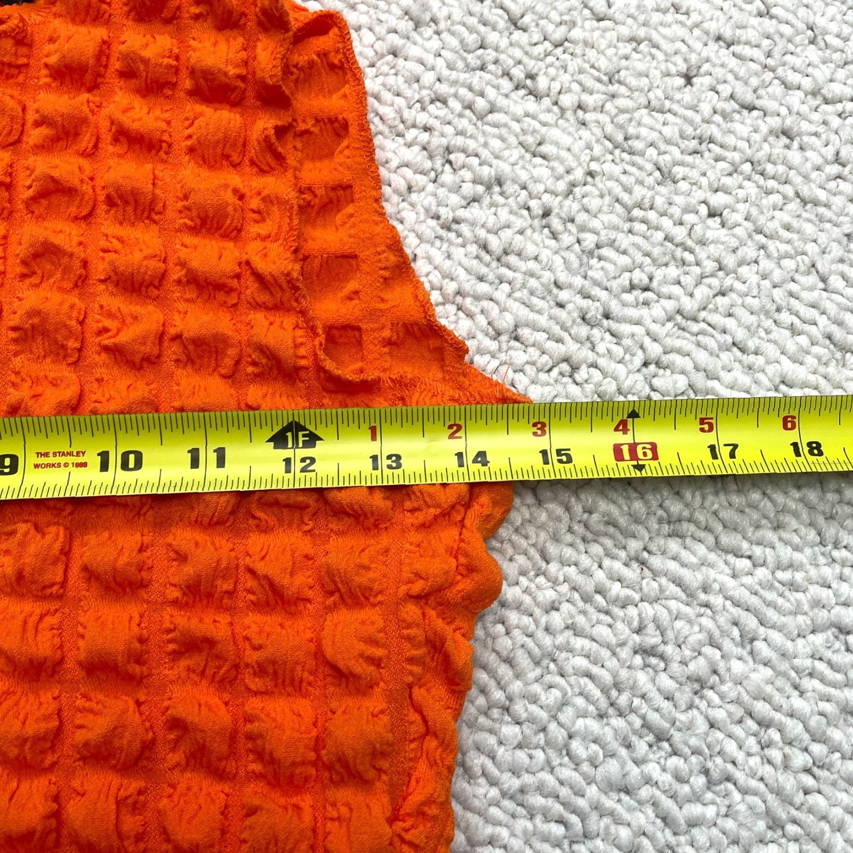 Boohoo Boohoo Tank Shirt Womens 8 Orange Textured Sleeveless Cropped Stretch Solid Casual Shirt Womens 8 Orange Size M / US 6-8 / IT 42-44 - 4 Thumbnail