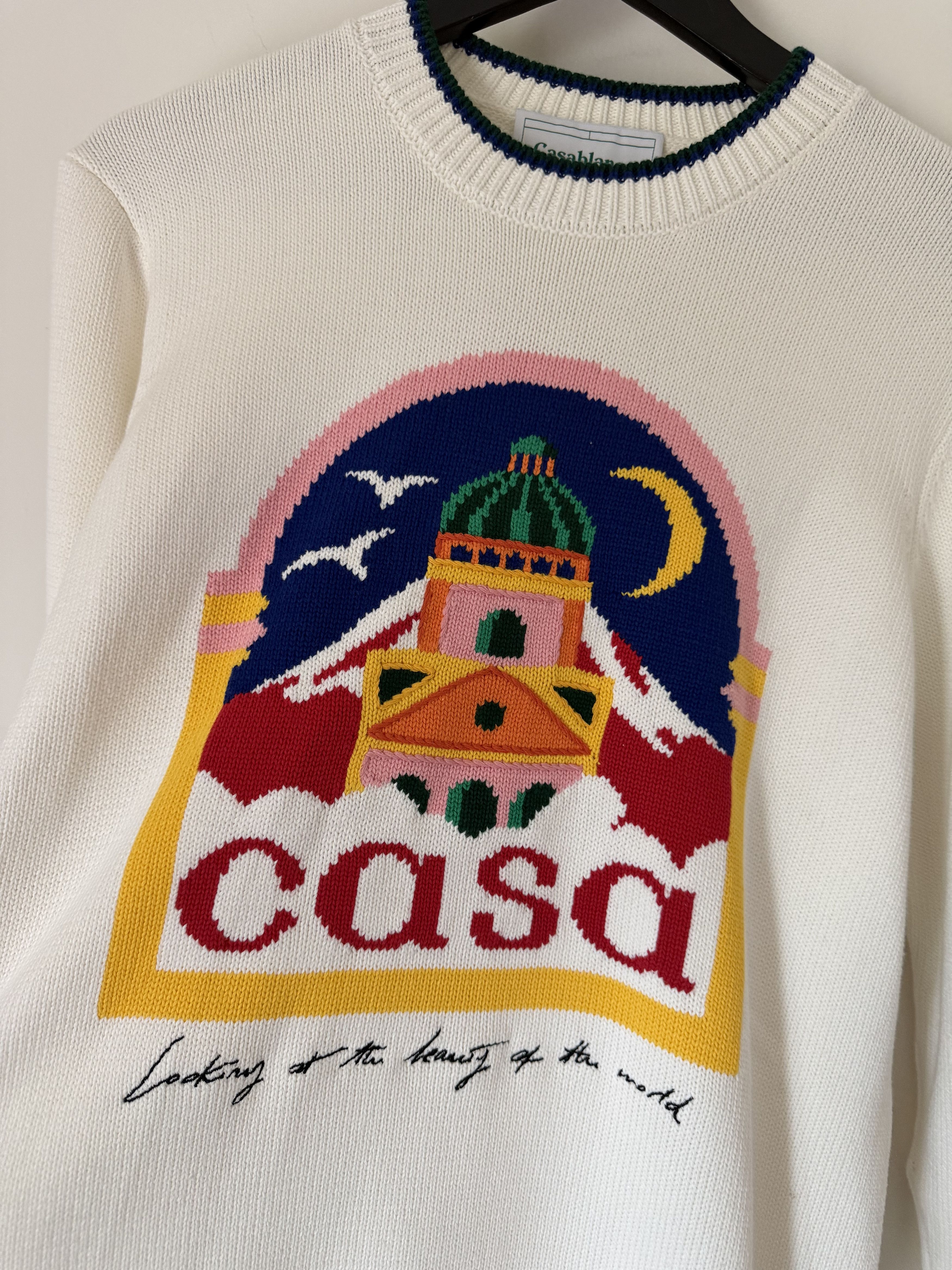 Casablanca Casablanca Casa Intarsia Sweater in White Size US M / EU 48-50 / 2 - 2 Thumbnail