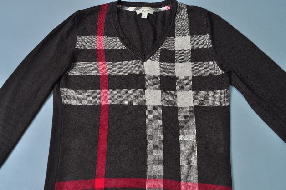 Burberry Burberry Nova Check Sweater V Neck RARE vintage Size L / US 10 / IT 46 - 5 Thumbnail