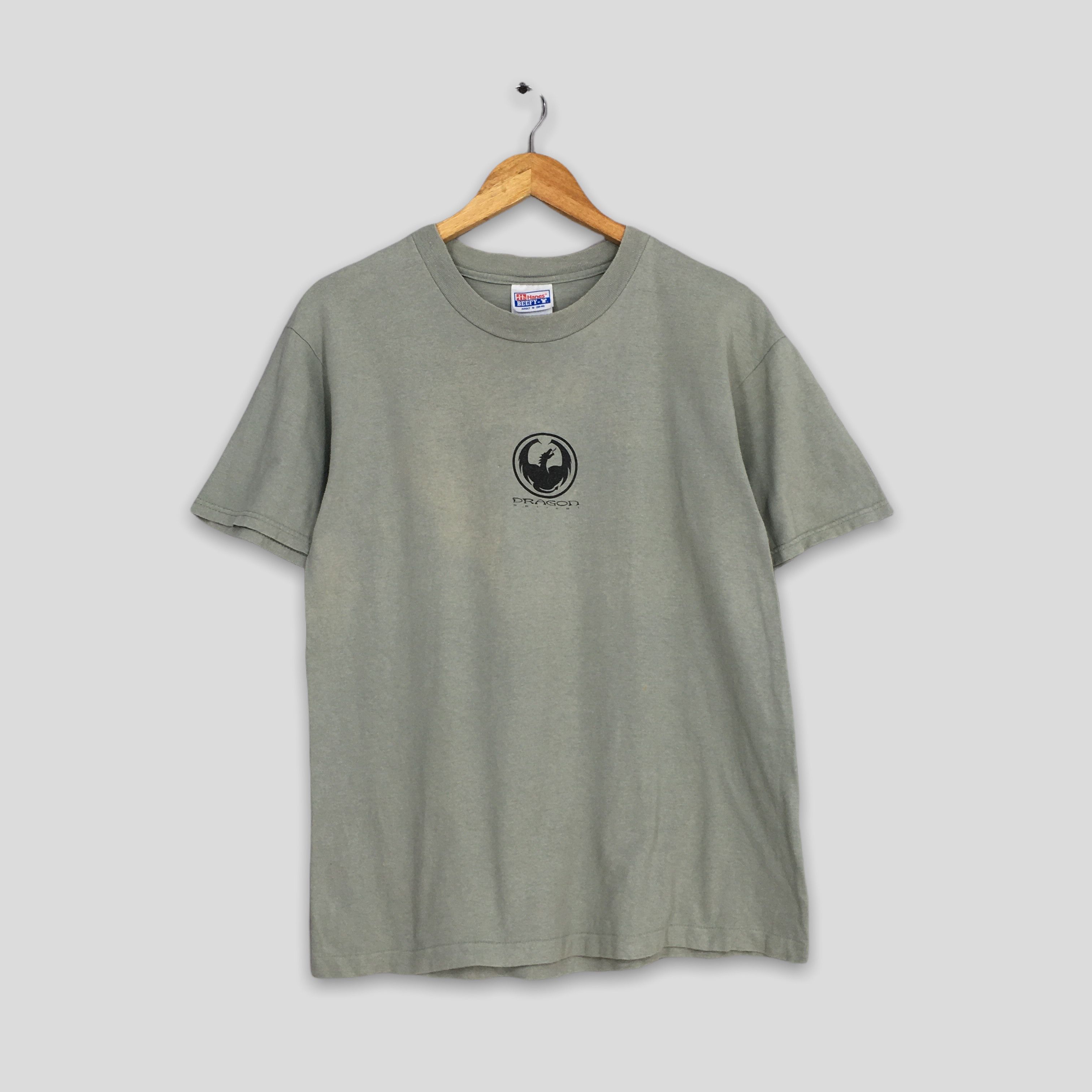 image of Hanes x Skategang Vintage 90's Dragon Graphic Skateboarding T Shirt Medium in Grey, Men's