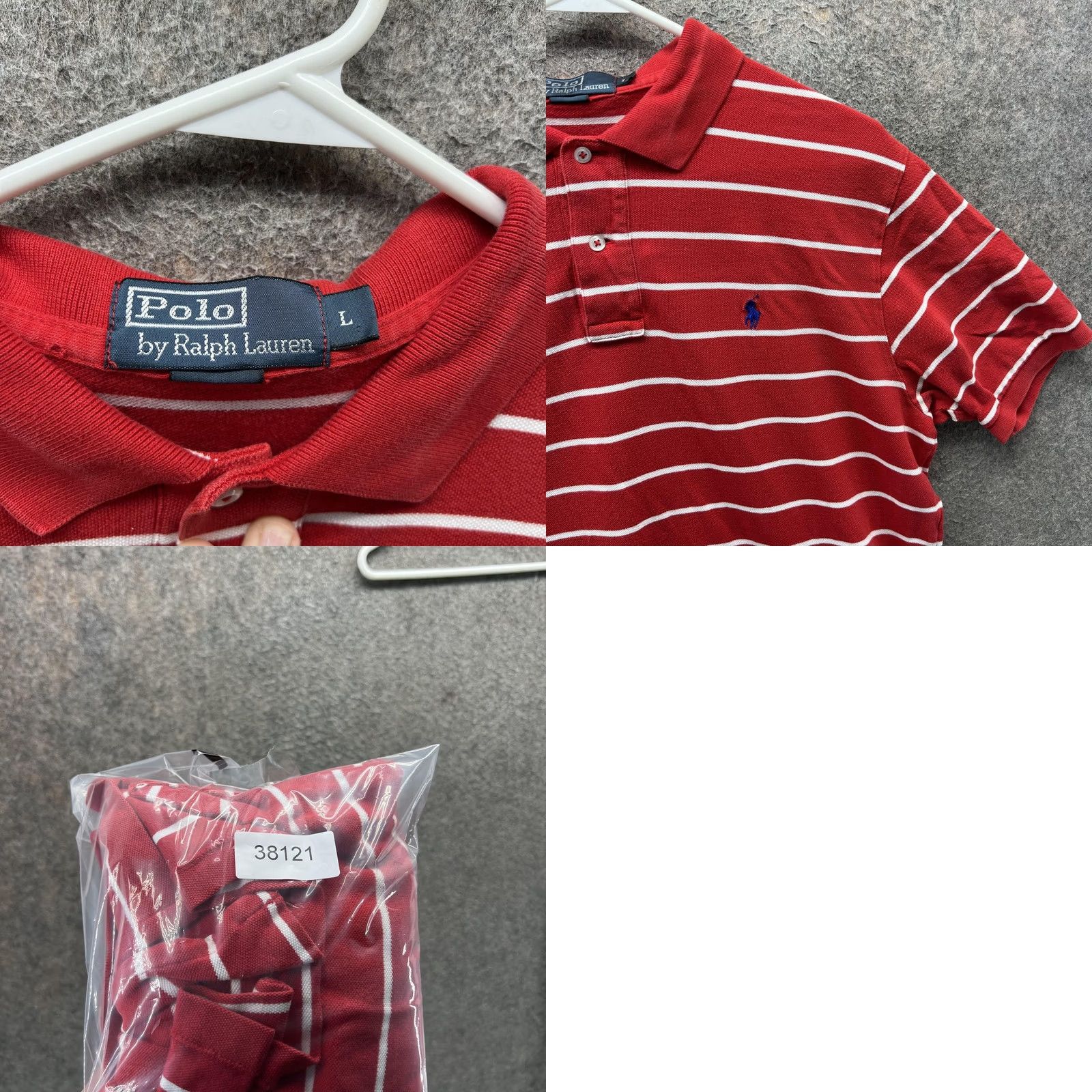 Polo Ralph Lauren Polo Ralph Lauren Shirt Mens Large Red White Stripe Pony Logo Polo Short Sleeve Size US L / EU 52-54 / 3 - 8 Thumbnail