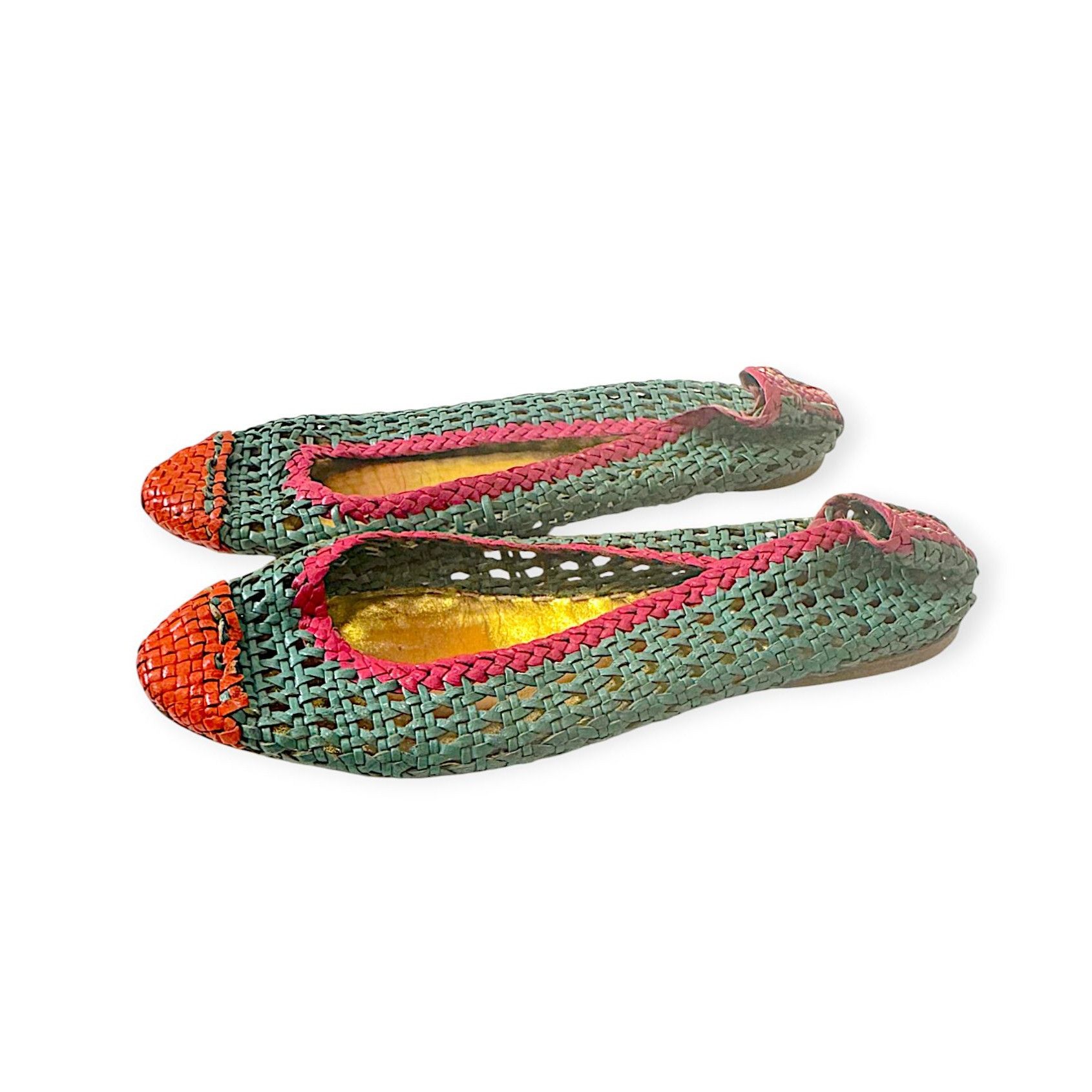 Prada Prada SS2010 Limited Edition Woven Madras Leather Flats – Si Size US 9 / IT 39 - 3 Thumbnail