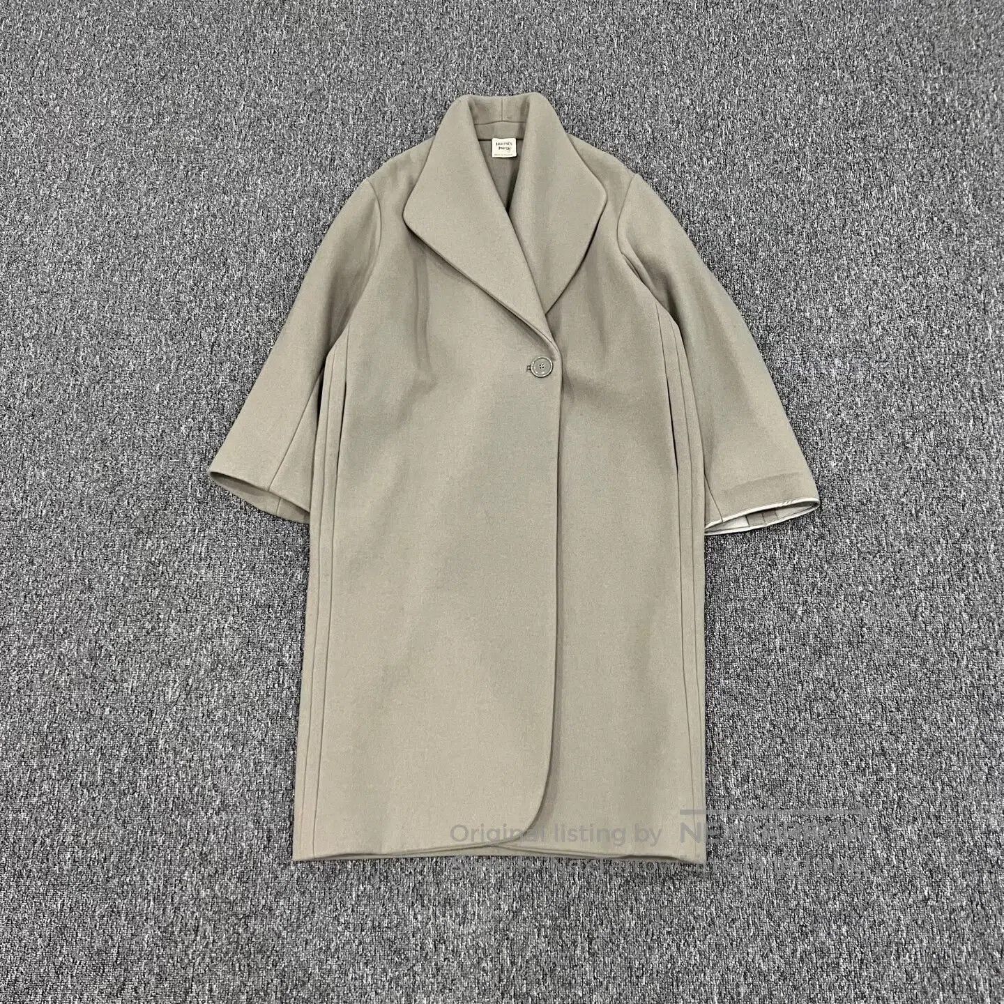 Hermes Hermes Flap collar; gray-green wool coat| Size M / US 6-8 / IT 42-44 - 1 Thumbnail
