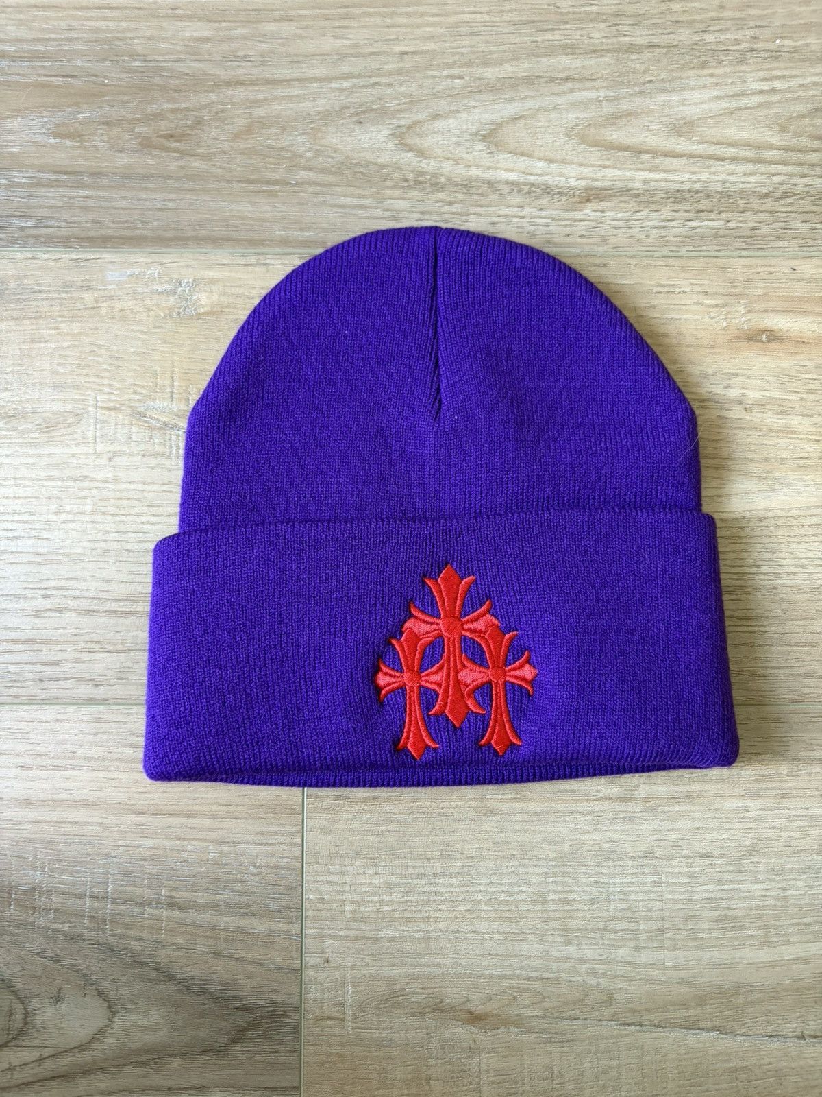 Chrome Hearts CHROME HEARTS Cross Cemetery Red Beanie | Grailed