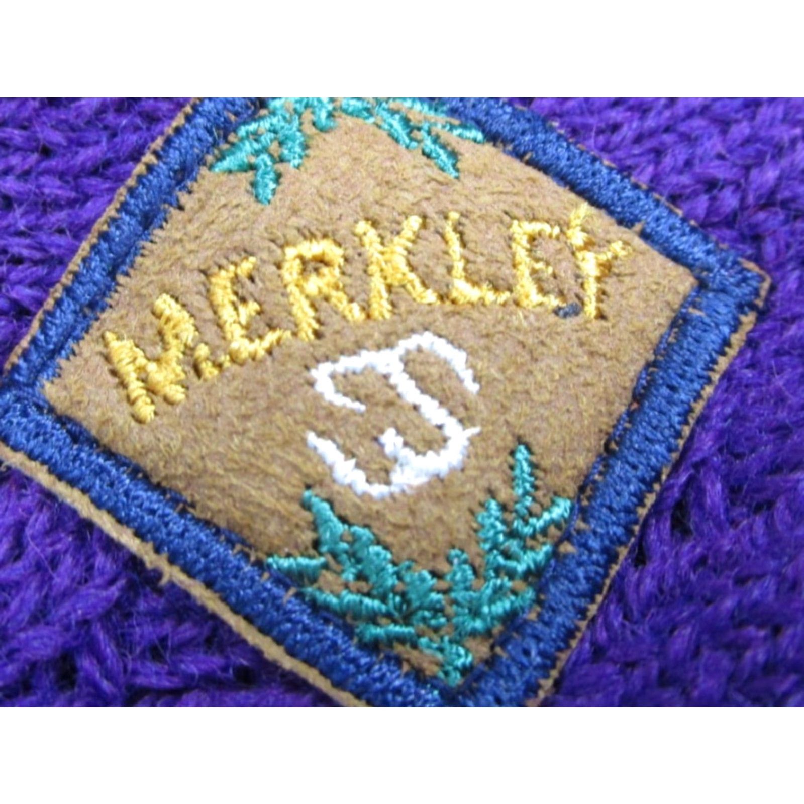 Vintage Vintage Merkley Headgear Hat Mens One Size Purple Wool Knit Lined Ski Snowboard Beanie Size ONE SIZE - 2 Thumbnail