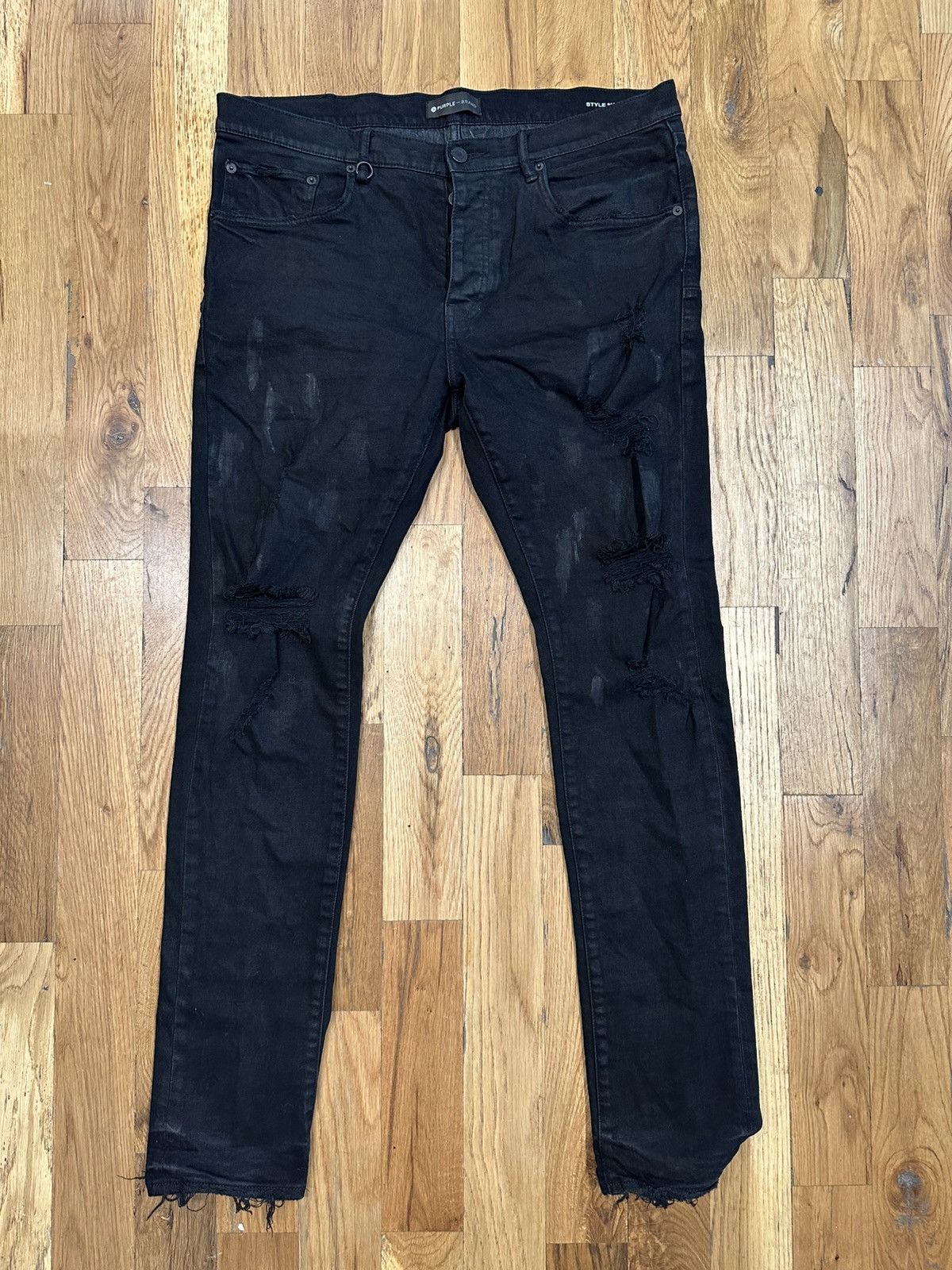 Purple Brand Purple Brand Distressed Black Denim Jeans Size 36 Size US 36 / EU 52 - 1 Thumbnail