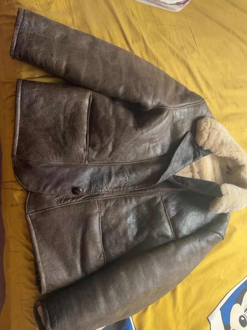 Schott Schott Sheep fur and fur integrated hunting leather coat Size US L / EU 52-54 / 3 - 2 Thumbnail