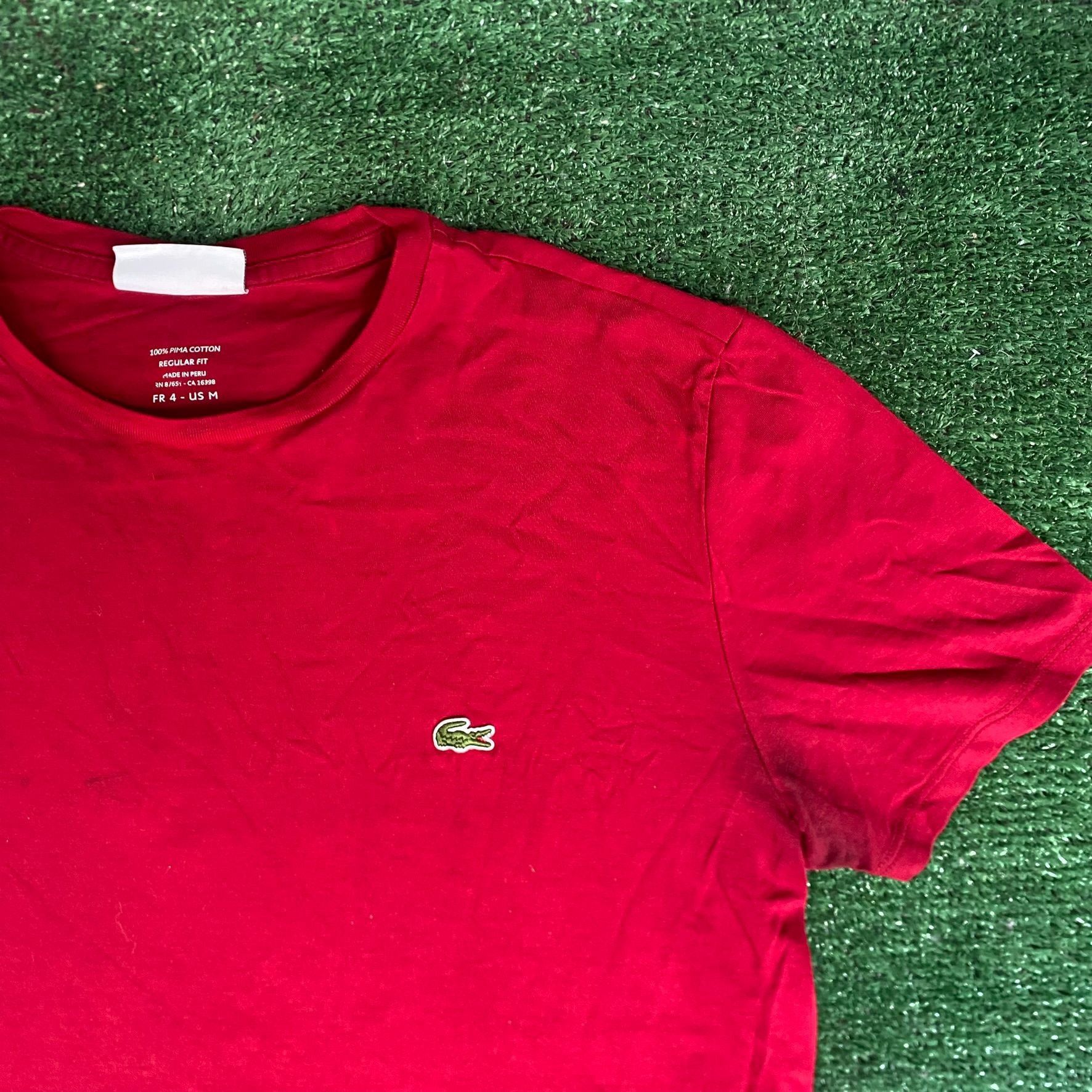 Lacoste Vintage Y2K Lacoste Logo Shirt Red Alligator Preppy Tee Size US M / EU 48-50 / 2 - 2 Thumbnail