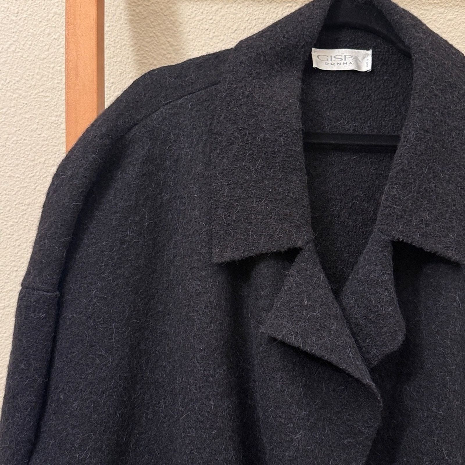 Other Gispa Donna Italy alpaca draped Black Oversized Coat Size L / US 10 / IT 46 - 4 Thumbnail