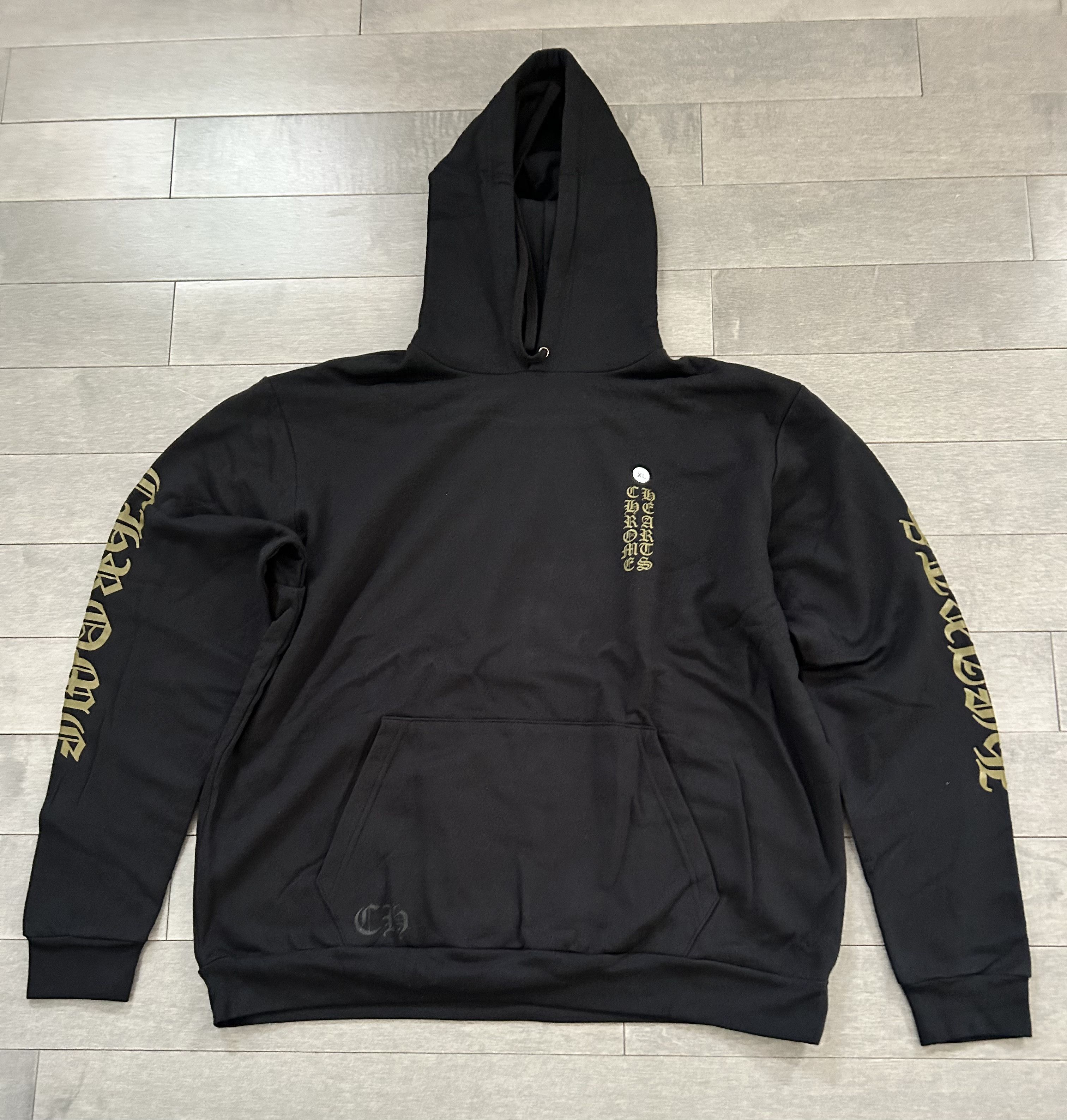 Chrome Hearts Vertical Logo Hoodie Black/Army Green
