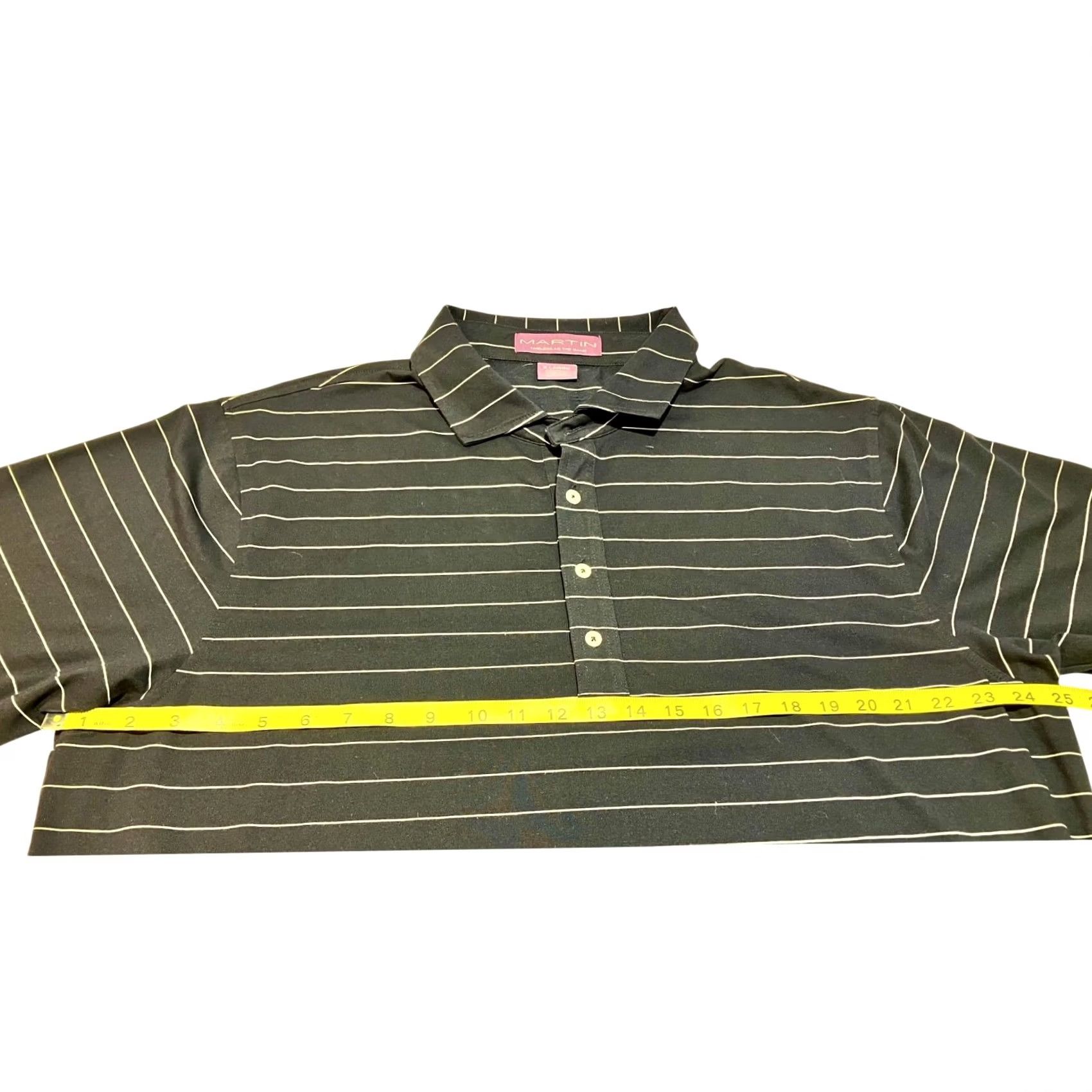 Vintage VINTAGE Martin Golf Performance Short Sleeve Polo Shirt Blue & White Stripe Mens XL Size US XL / EU 56 / 4 - 6 Thumbnail