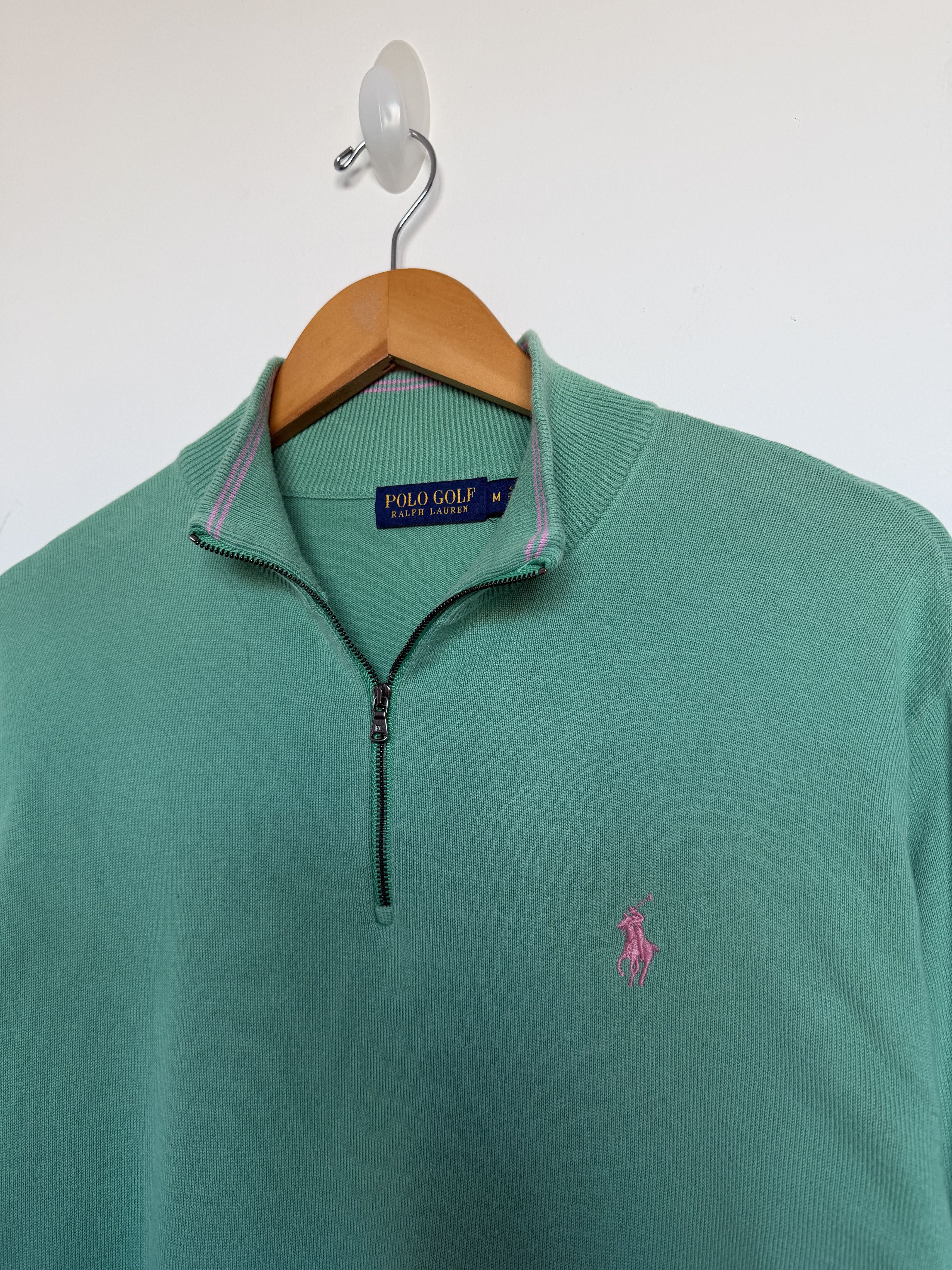 Polo Ralph Lauren Polo Golf Ralph Lauren Green Quarter Zip Sweater Pink Pony M Size US M / EU 48-50 / 2 - 2 Thumbnail