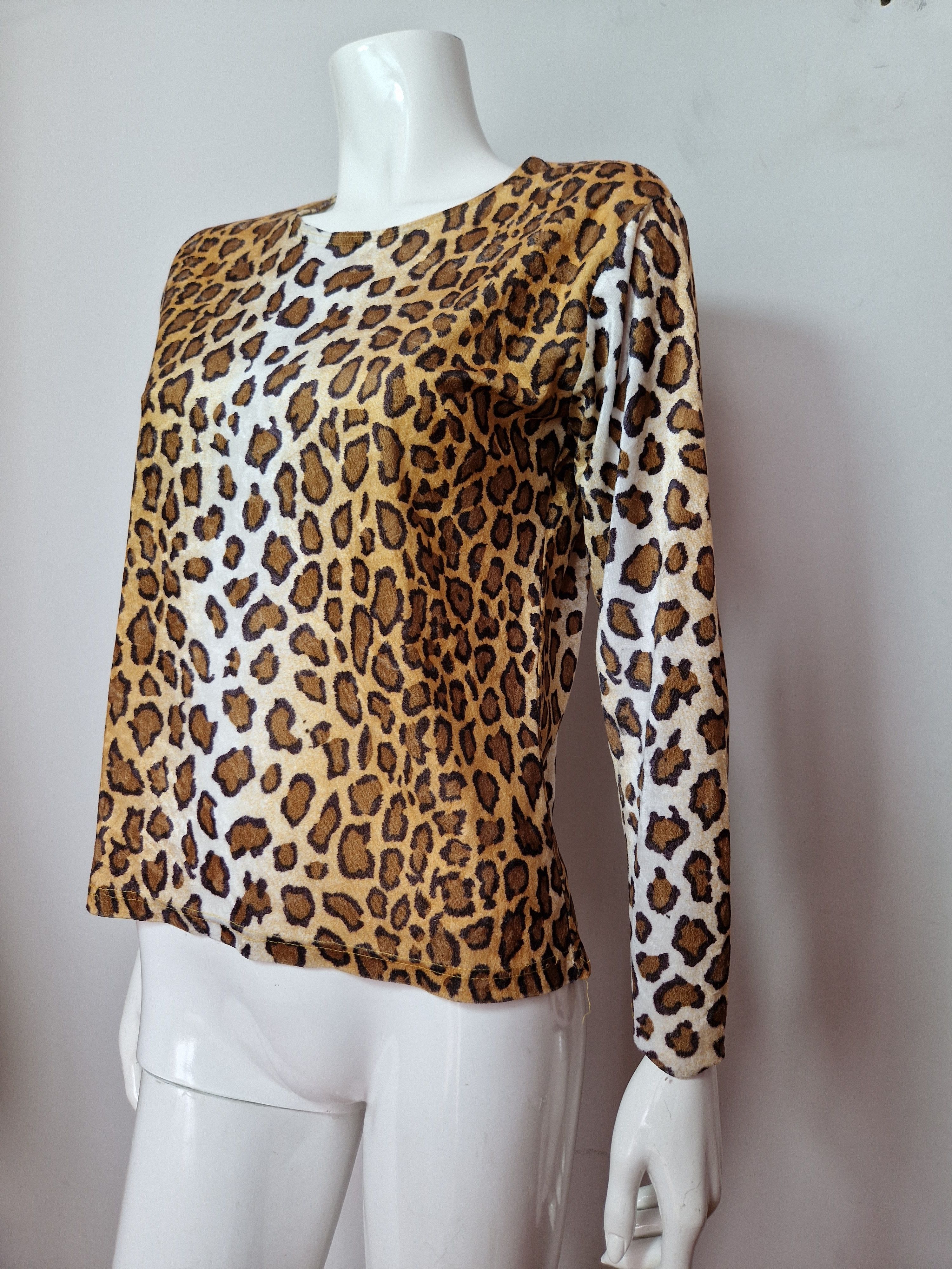 Vintage vintage panther leopard print velvet mesh top gaultier Size S / US 4 / IT 40 - 2 Thumbnail