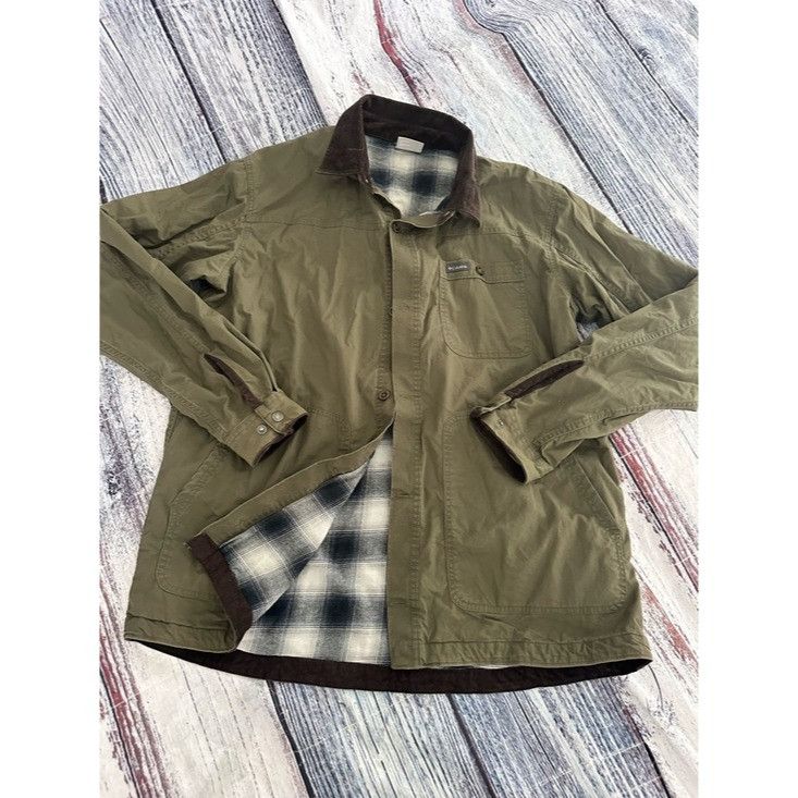 Columbia Columbia Outdoor Olive Utility Chore Jacket with Plaid Linin Size US L / EU 52-54 / 3 - 2 Thumbnail