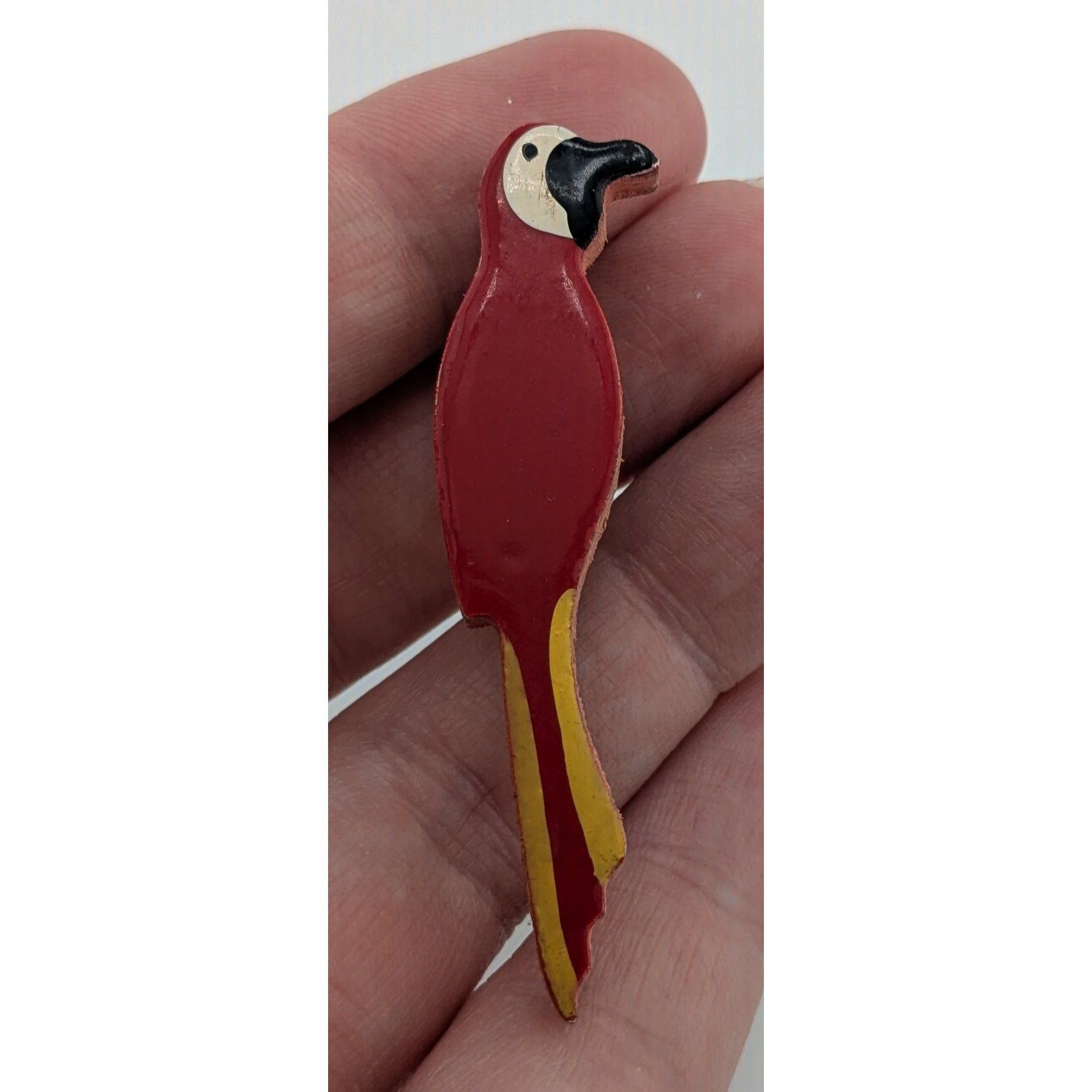 Other Vintage Wooden Parrot Red And Yellow Brooch Size ONE SIZE - 1 Thumbnail