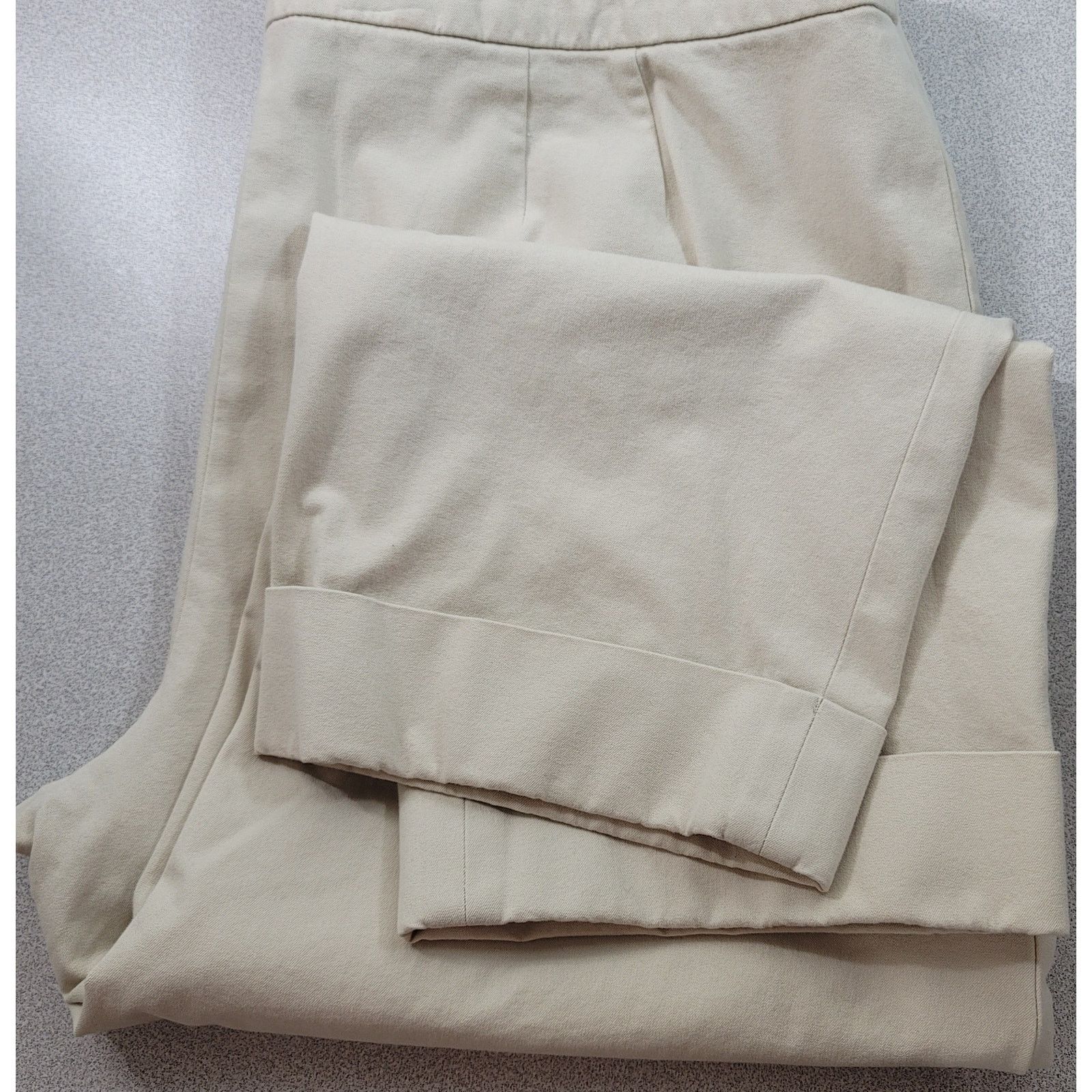 Other Dana Buchman Beige Tan Flat Front Ankle Pants16 Cuffed Hem Size 38" / US 16 / IT 52 - 5 Thumbnail