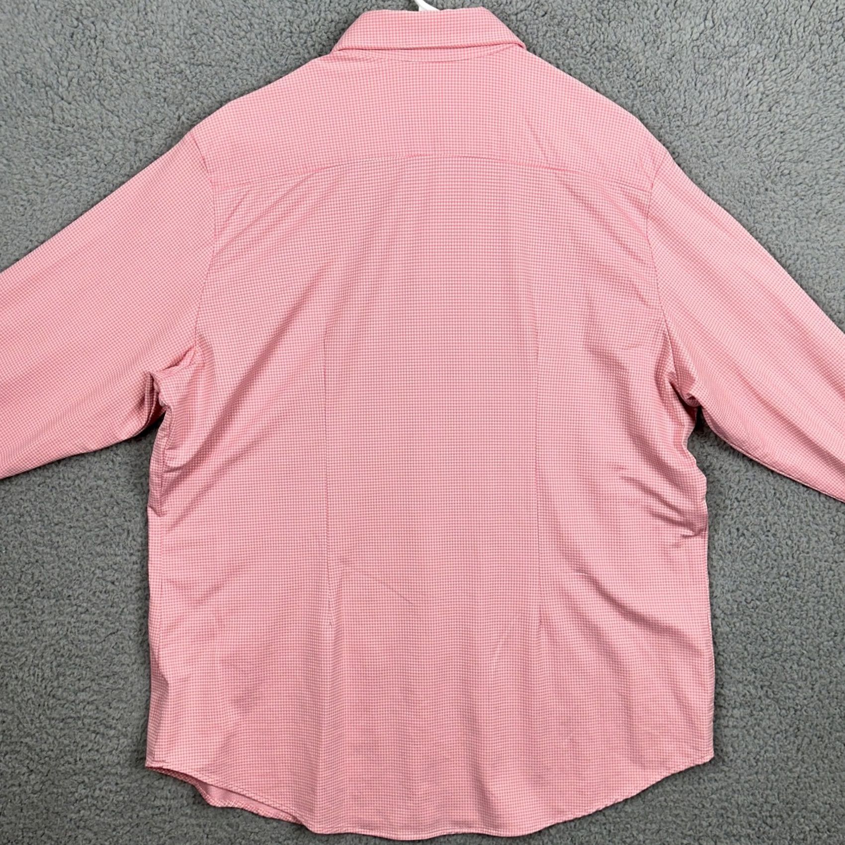 Mizzen+Main Mizzen+Main Shirt Button Up Mens Large Pink White Check Standard Fit Long Sleeve Size US L / EU 52-54 / 3 - 2 Thumbnail